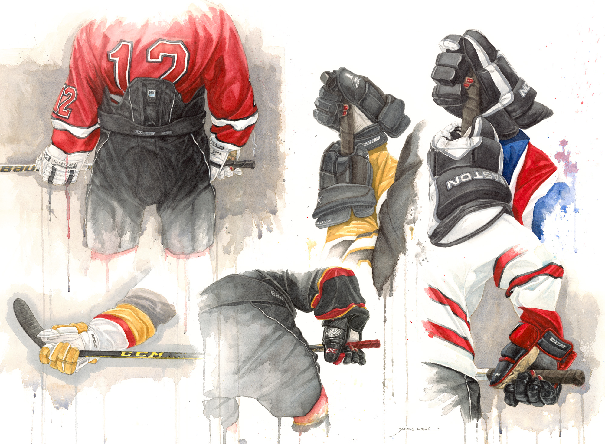 Watercolour Study for Female Hockey Glove