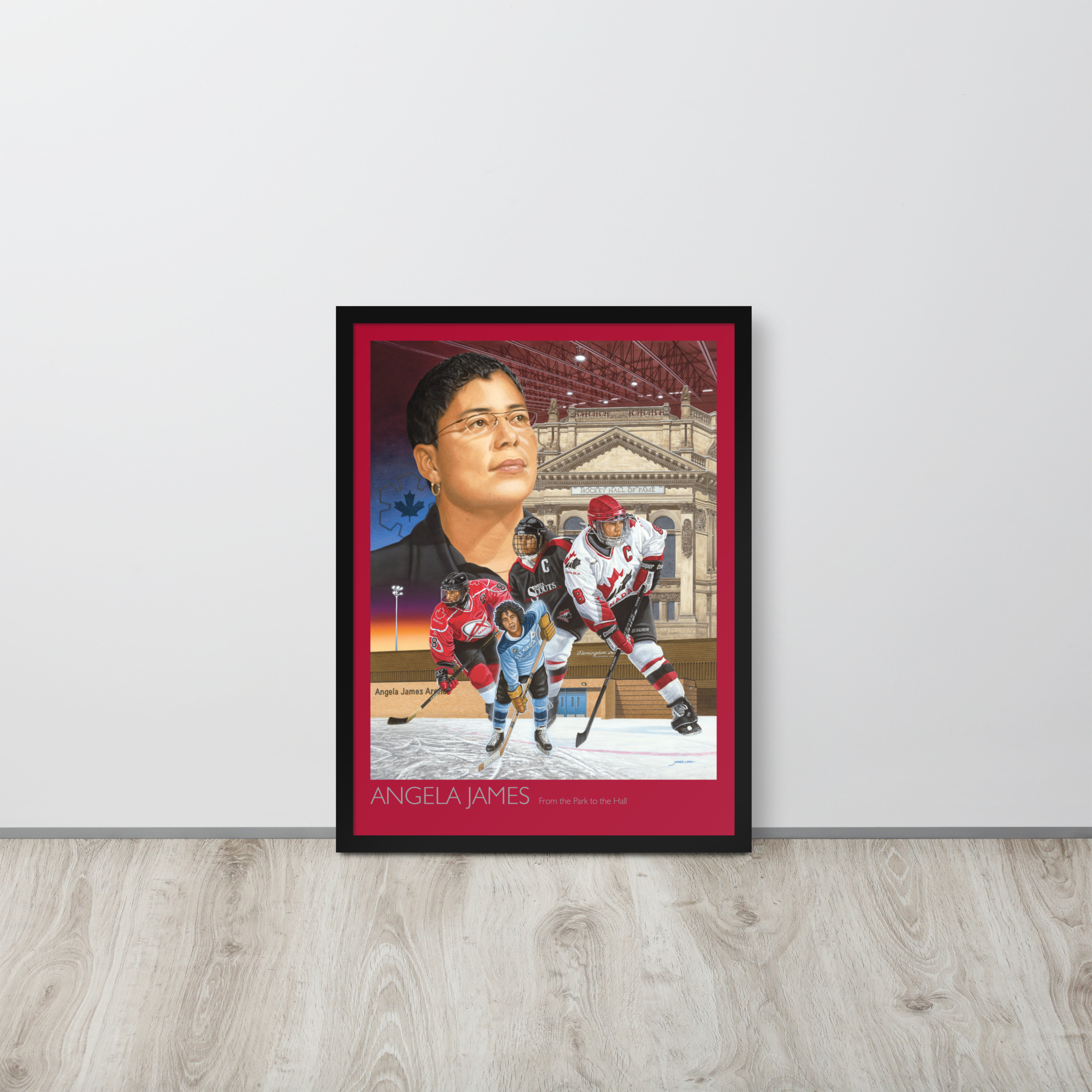 ANGELA JAMES:  Framed Print Red Border