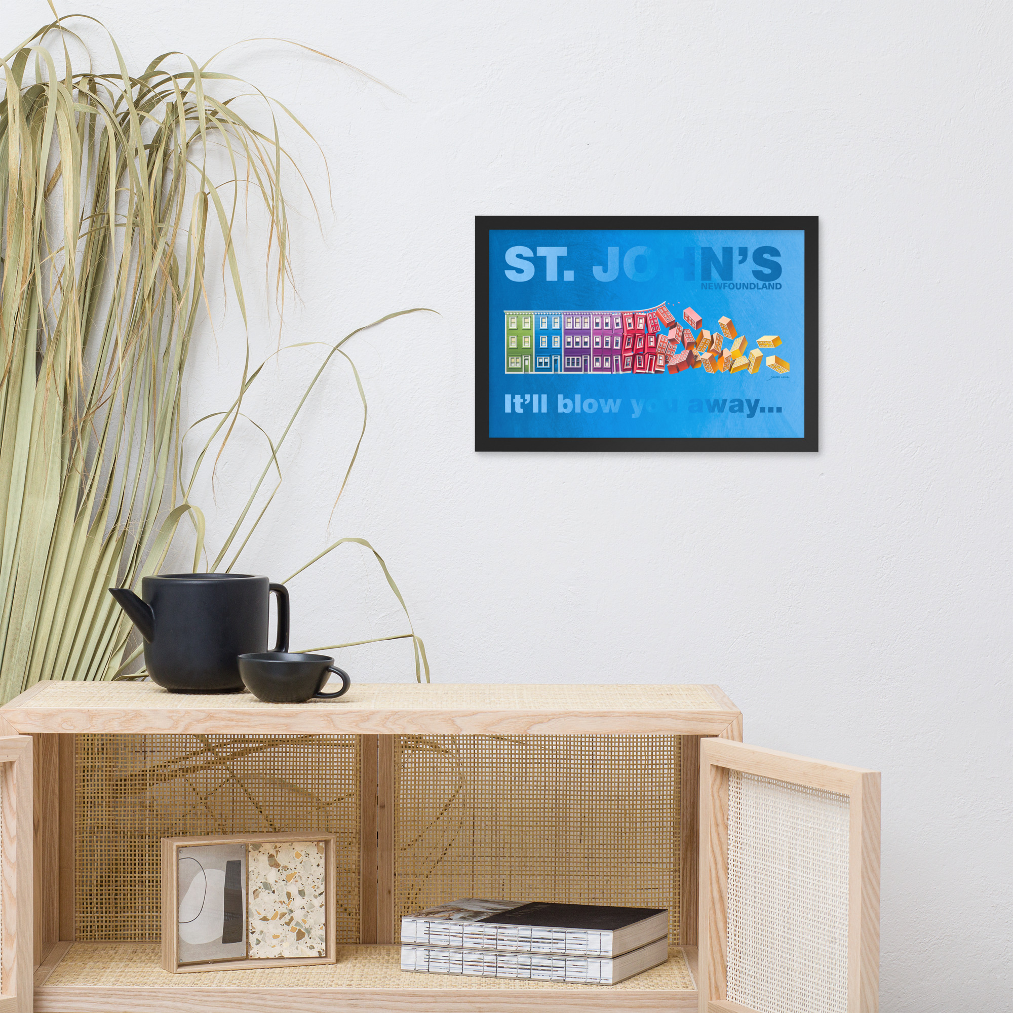 ST. JOHN'S  It'll blow you away... Framed Print