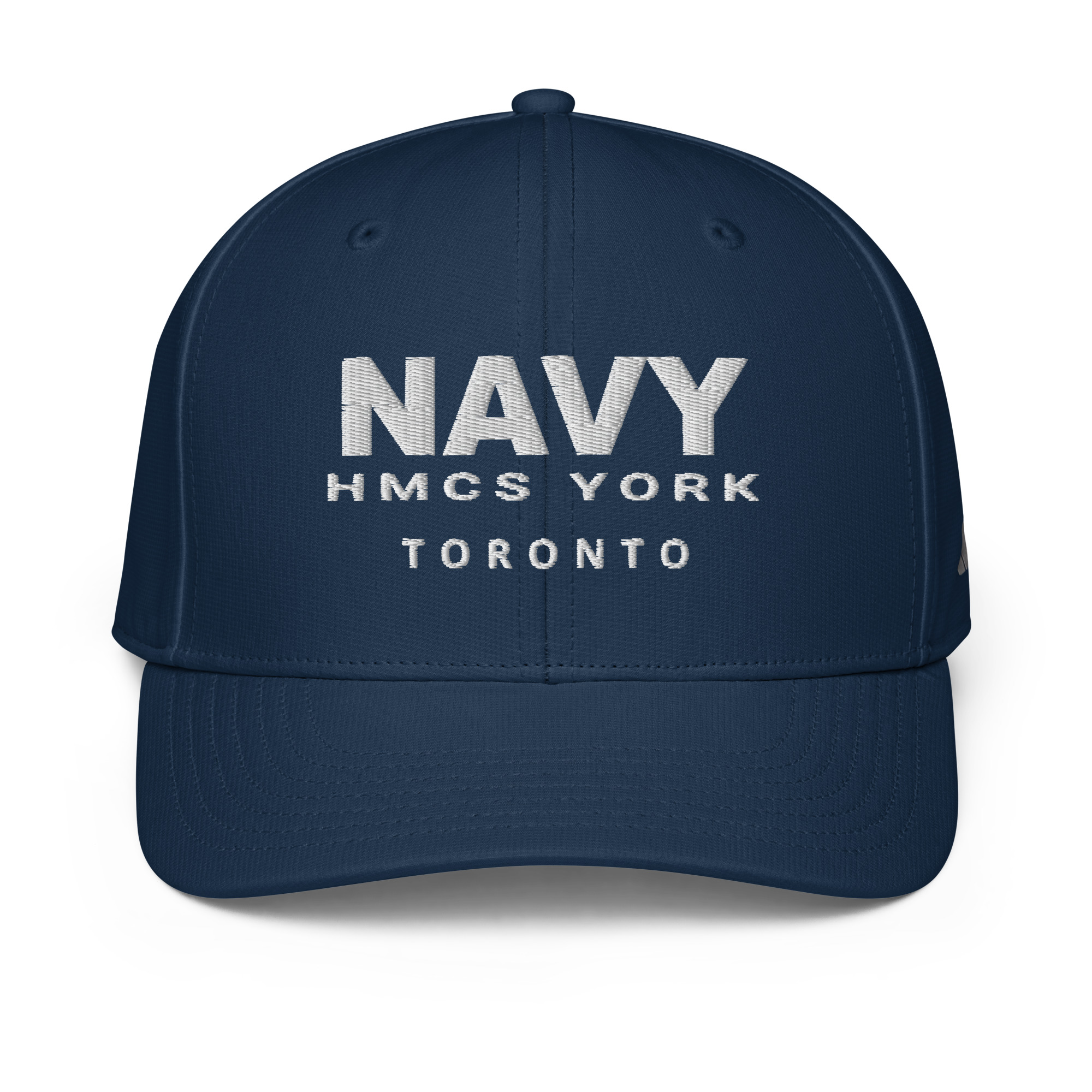 Embroidered NAVY HMCS YORK adidas performance cap (White Thread) - Collegiate Navy