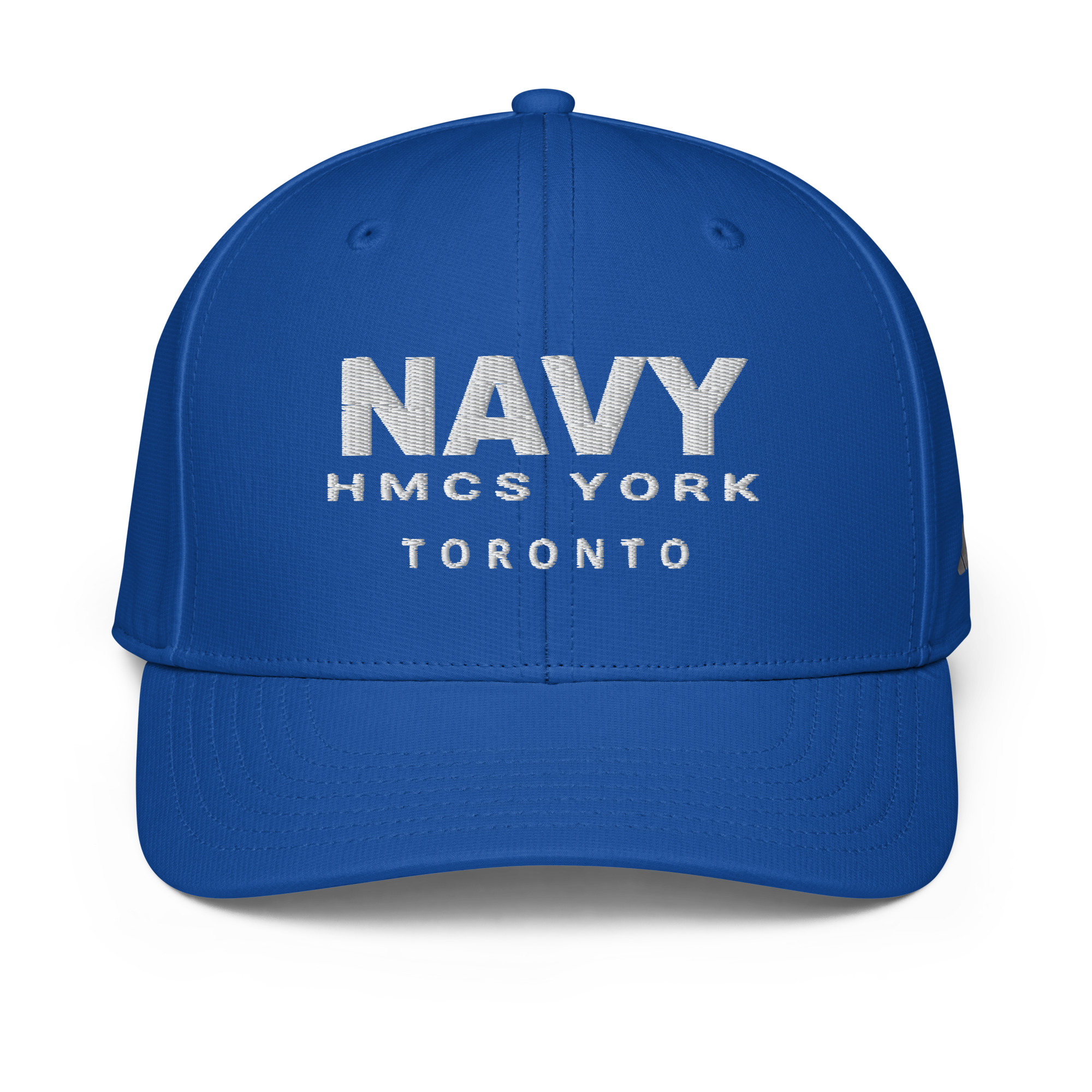 Embroidered NAVY HMCS YORK adidas performance cap (White Thread)
