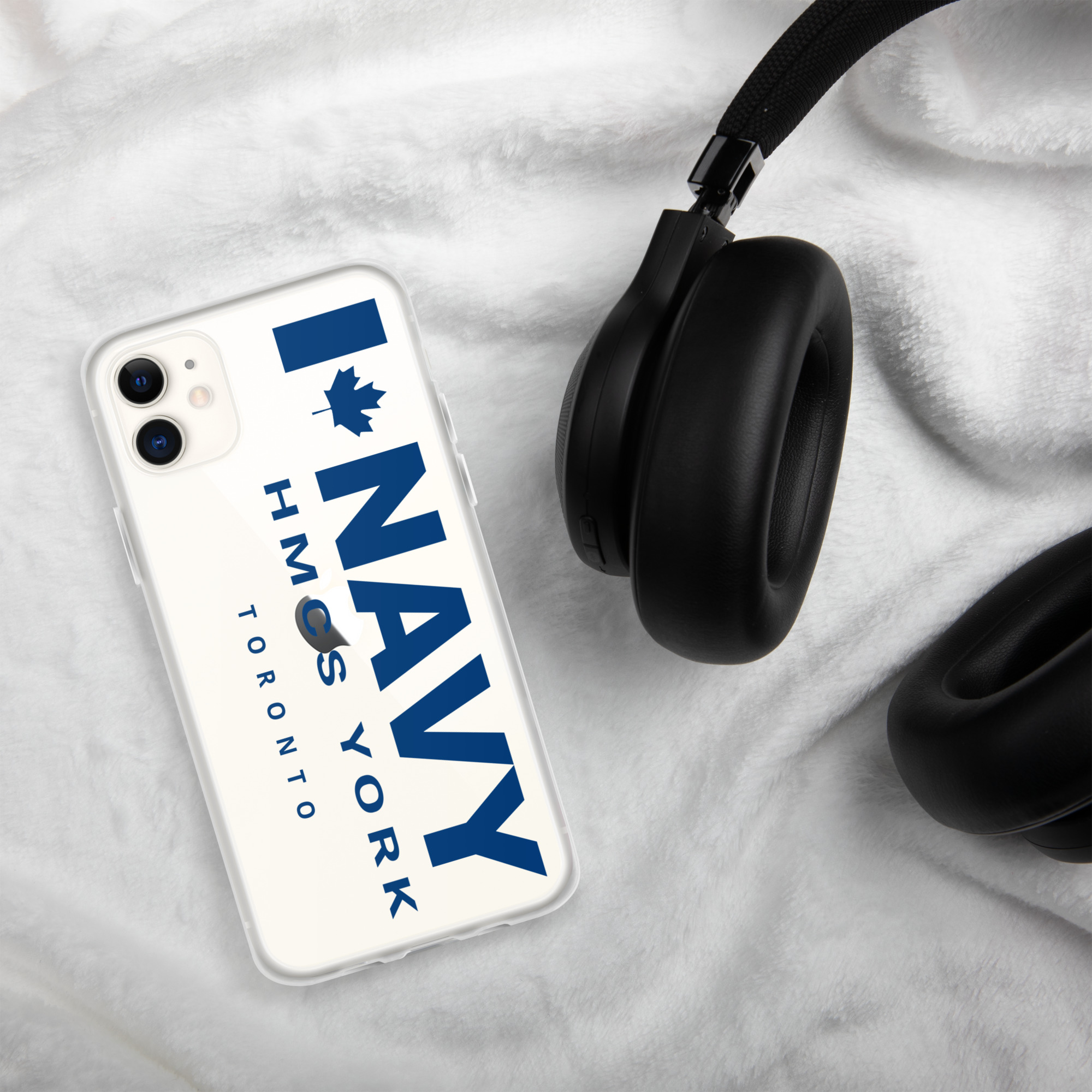 NAVY HMCS YORK Clear Case for iPhone® (Blue Text) - Image 9