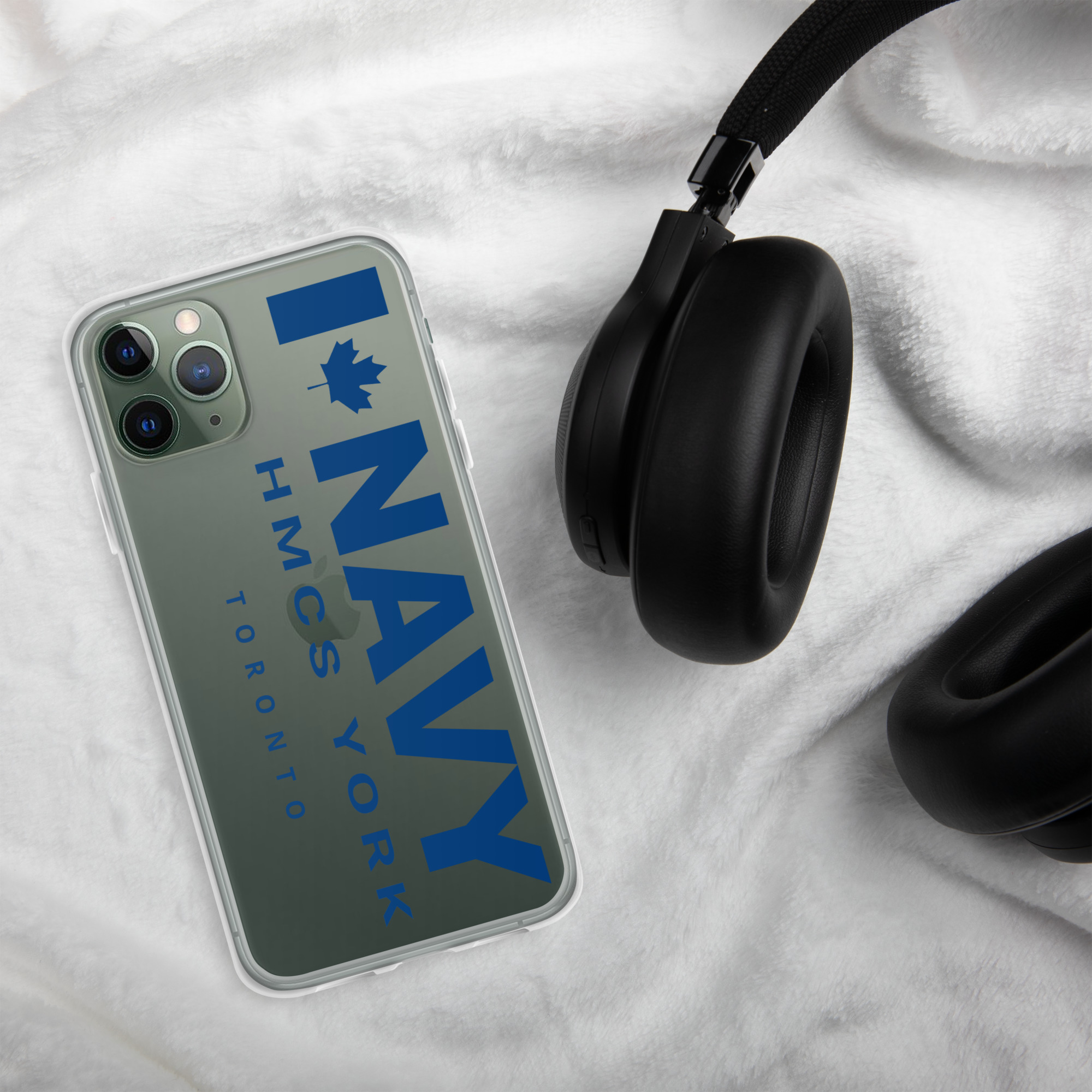 NAVY HMCS YORK Clear Case for iPhone® (Blue Text) - Image 6