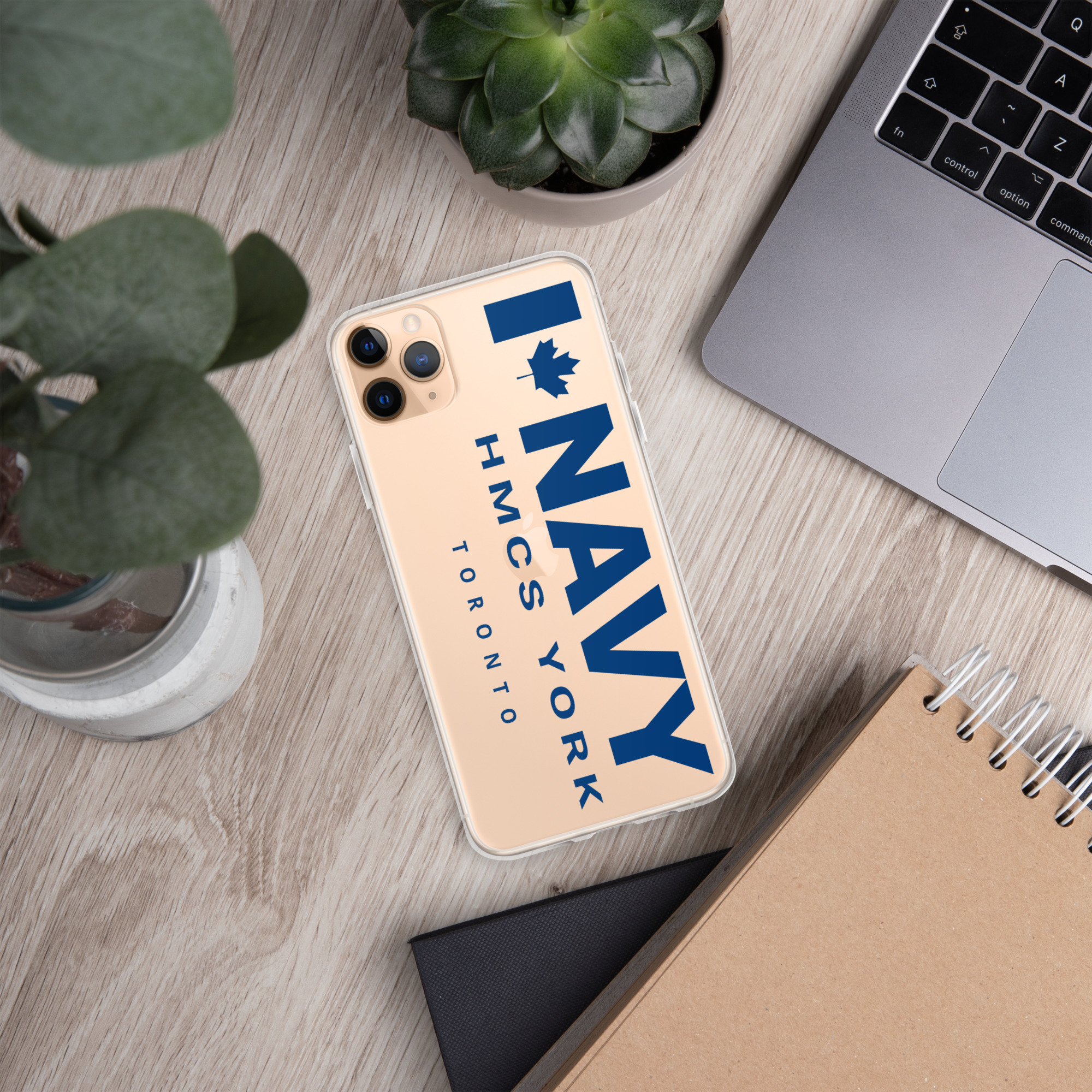 NAVY HMCS YORK Clear Case for iPhone® (Blue Text) - Image 4