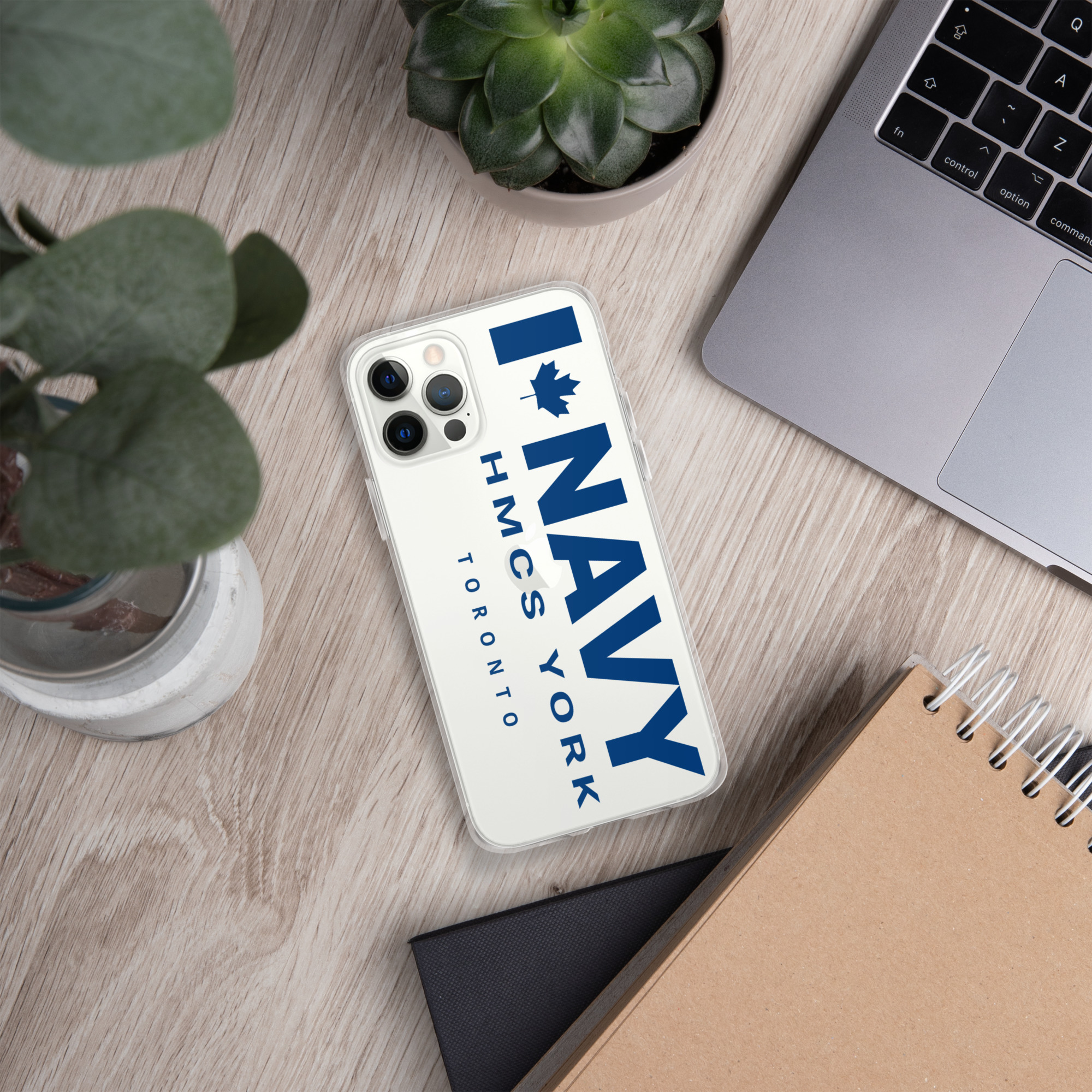 NAVY HMCS YORK Clear Case for iPhone® (Blue Text) - Image 19