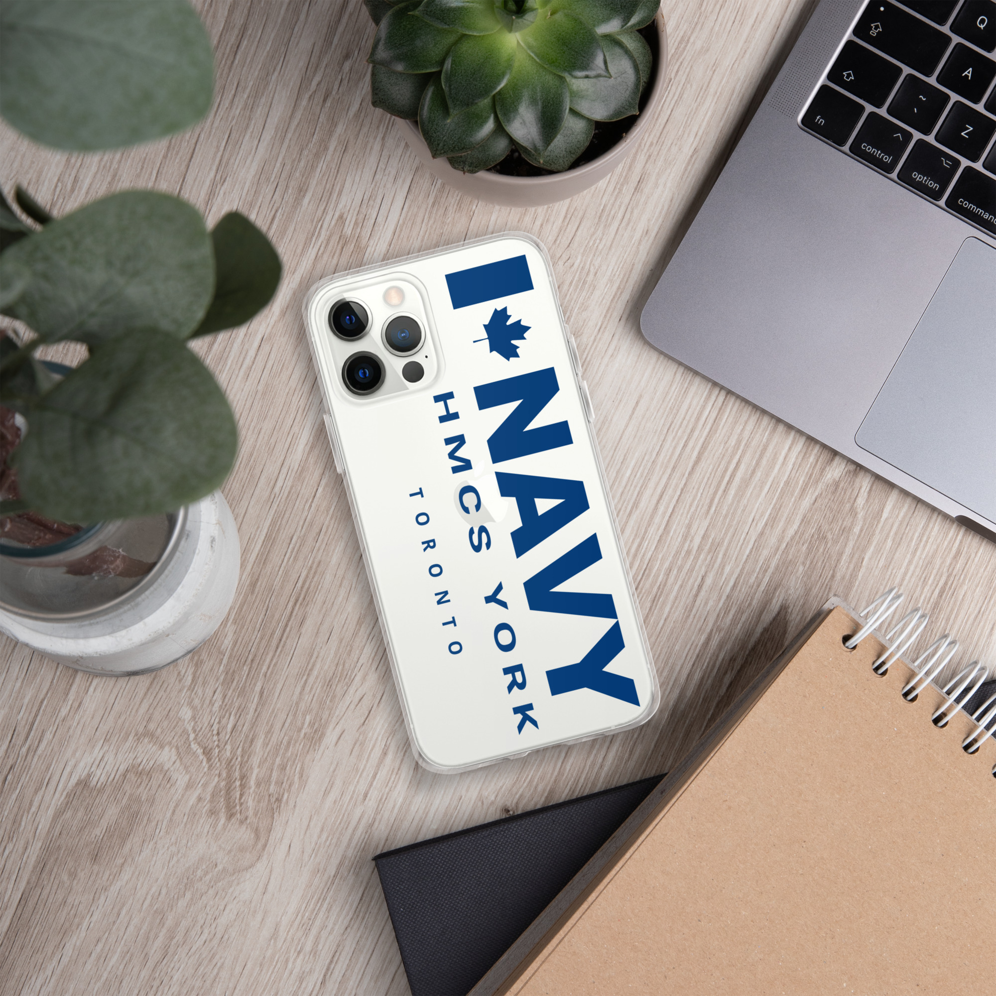 NAVY HMCS YORK Clear Case for iPhone® (Blue Text) - Image 16