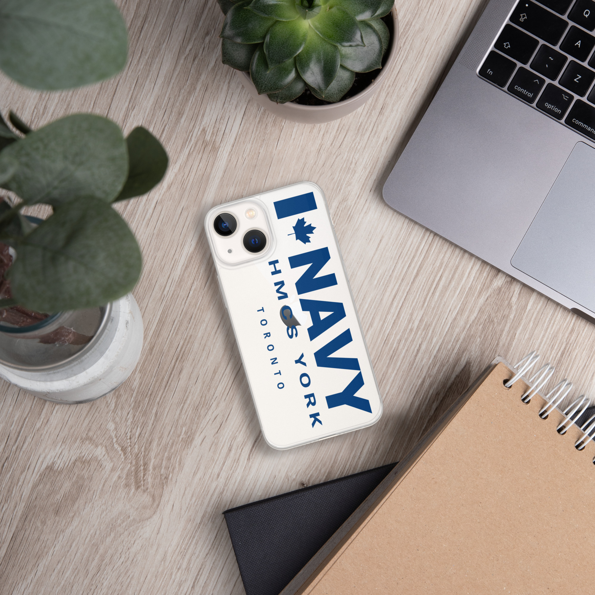 NAVY HMCS YORK Clear Case for iPhone® (Blue Text) - Image 25