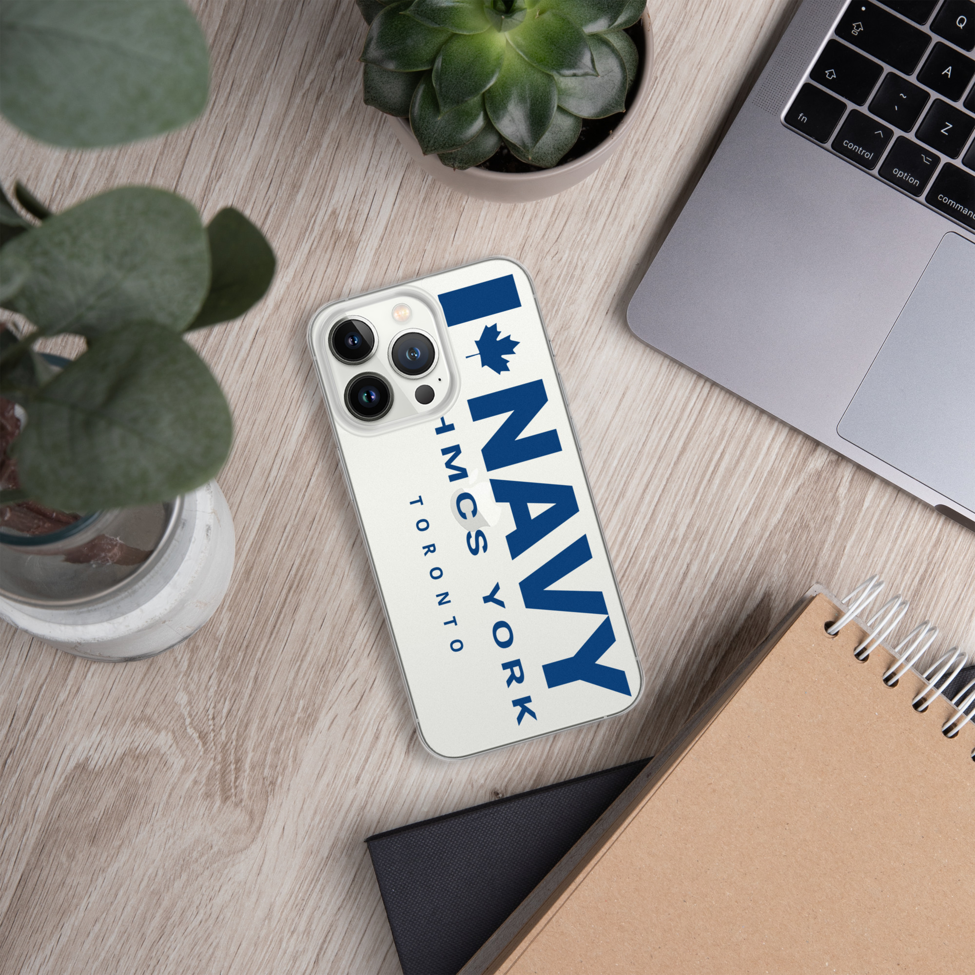 NAVY HMCS YORK Clear Case for iPhone® (Blue Text) - Image 31