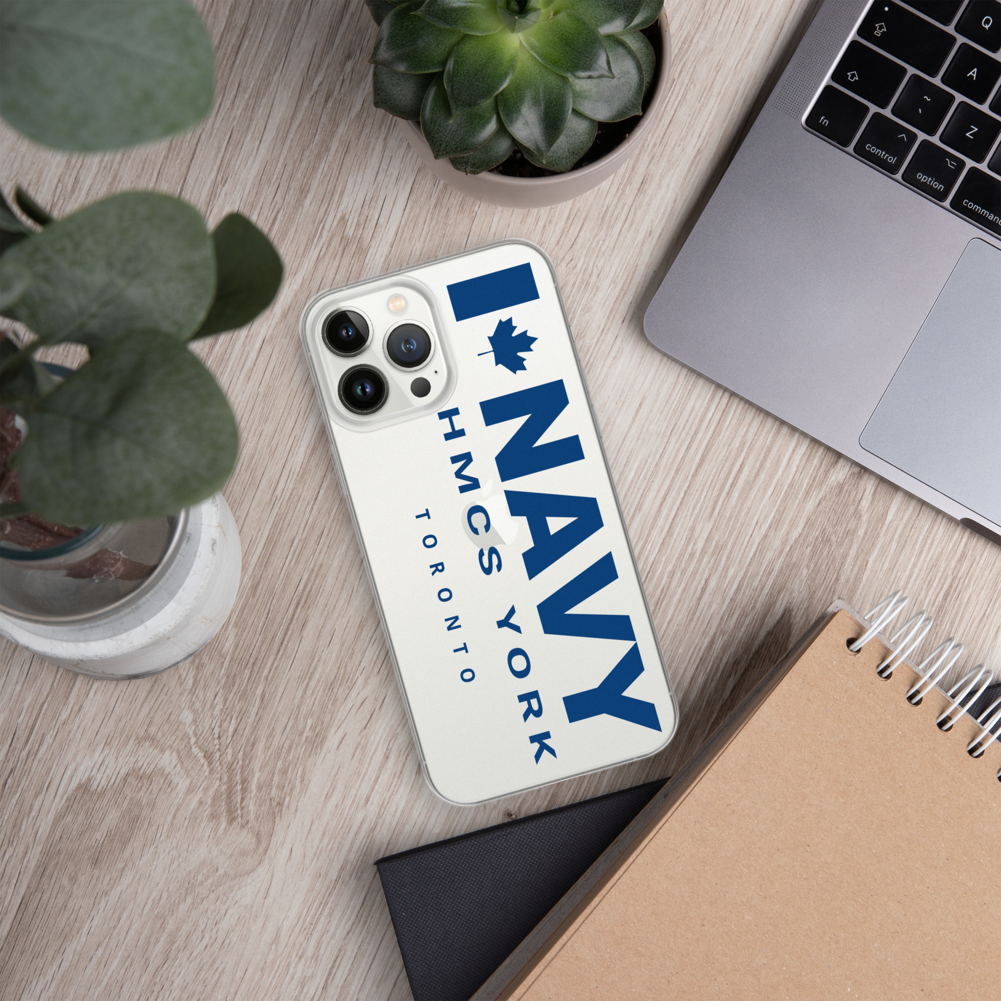 NAVY HMCS YORK Clear Case for iPhone® (Blue Text) - Image 28