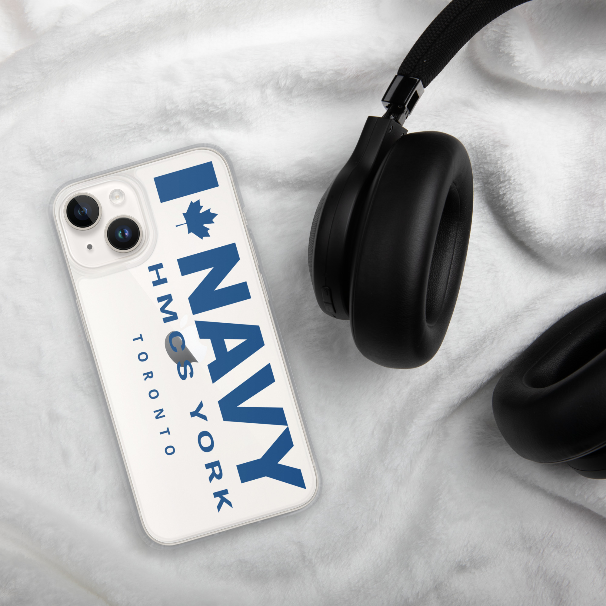 NAVY HMCS YORK Clear Case for iPhone® (Blue Text) - Image 45
