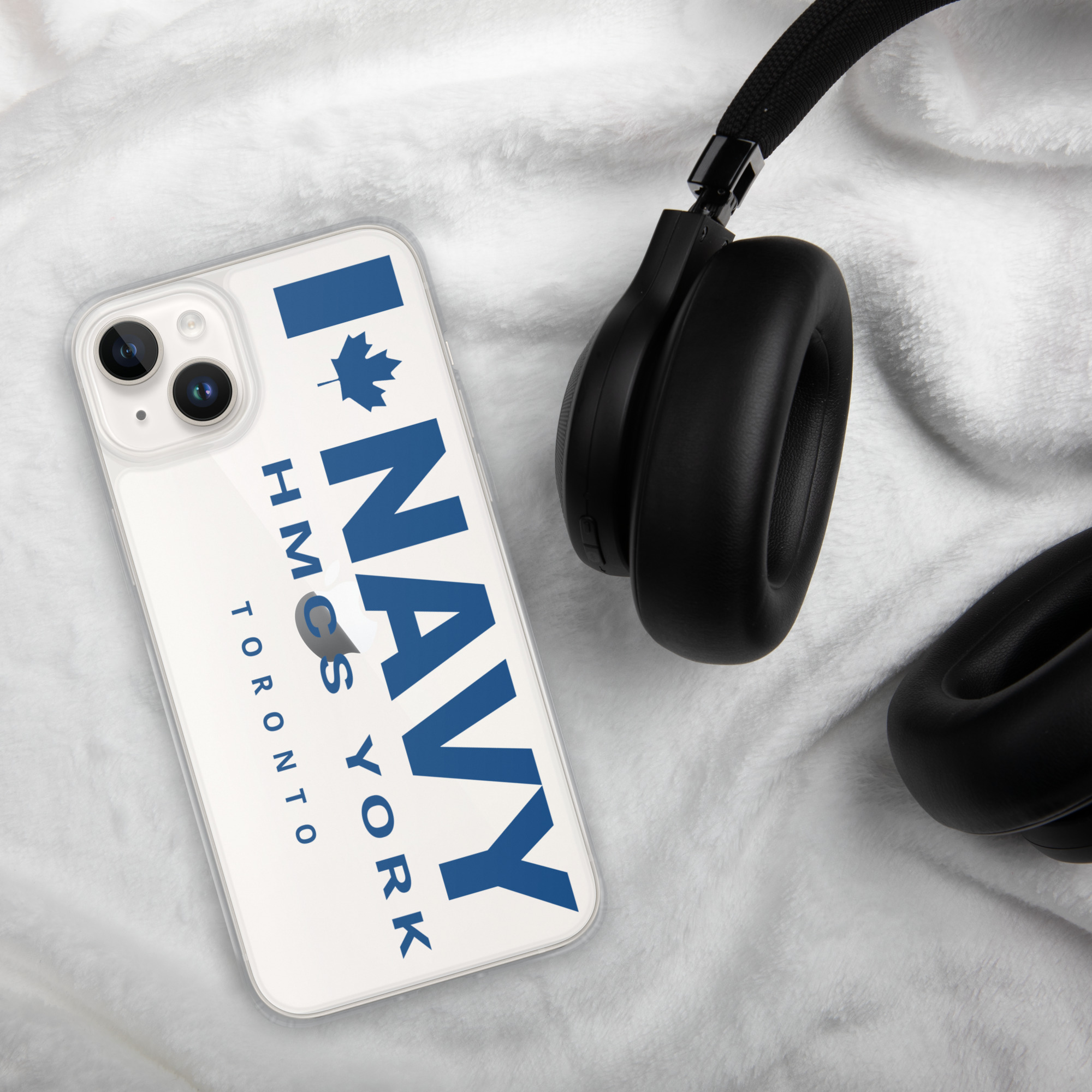 NAVY HMCS YORK Clear Case for iPhone® (Blue Text) - Image 36