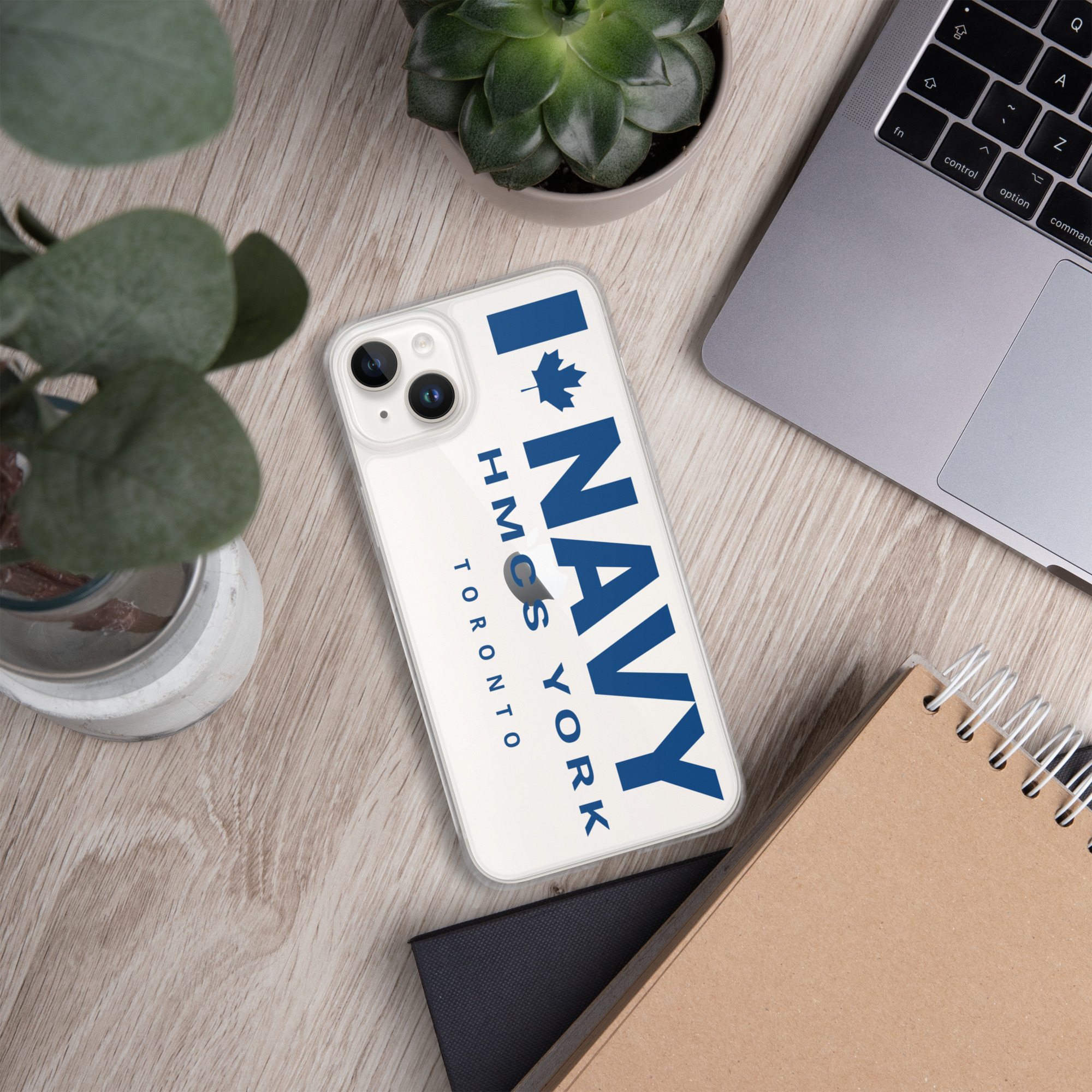 NAVY HMCS YORK Clear Case for iPhone® (Blue Text) - Image 37