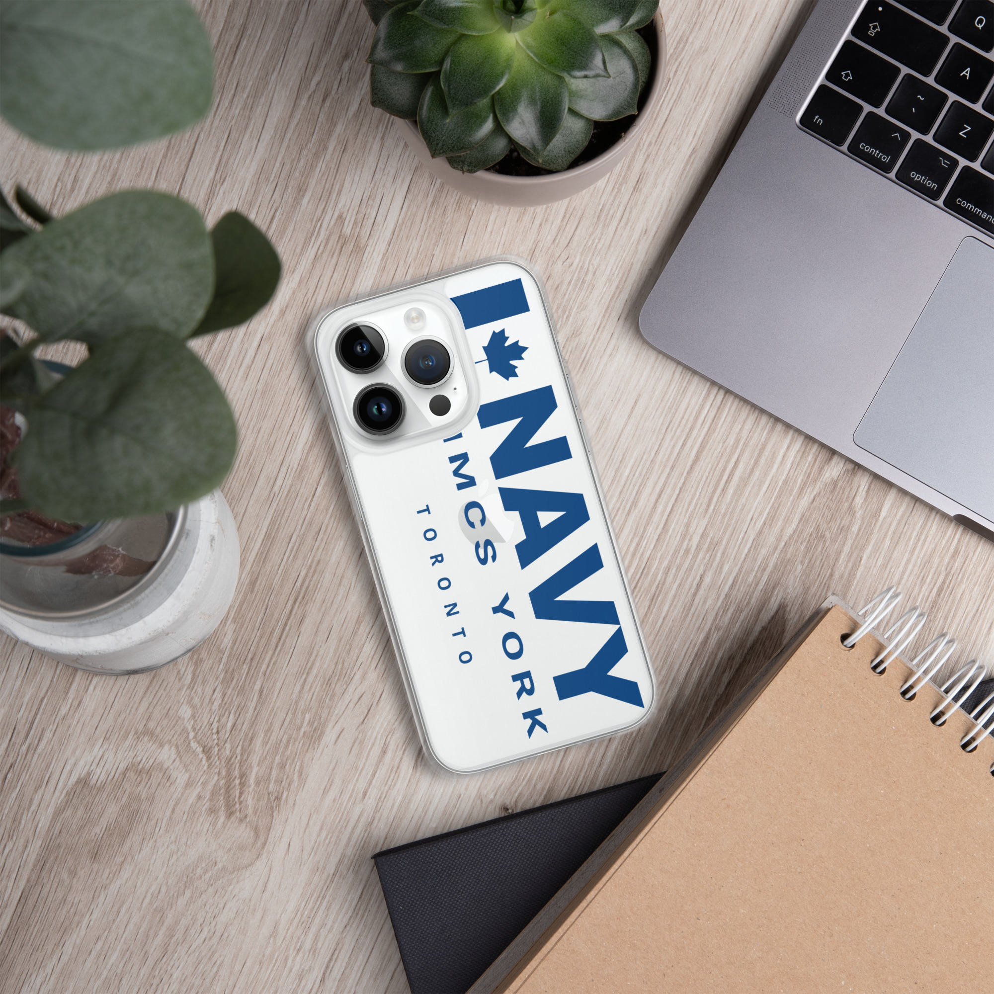 NAVY HMCS YORK Clear Case for iPhone® (Blue Text) - Image 43