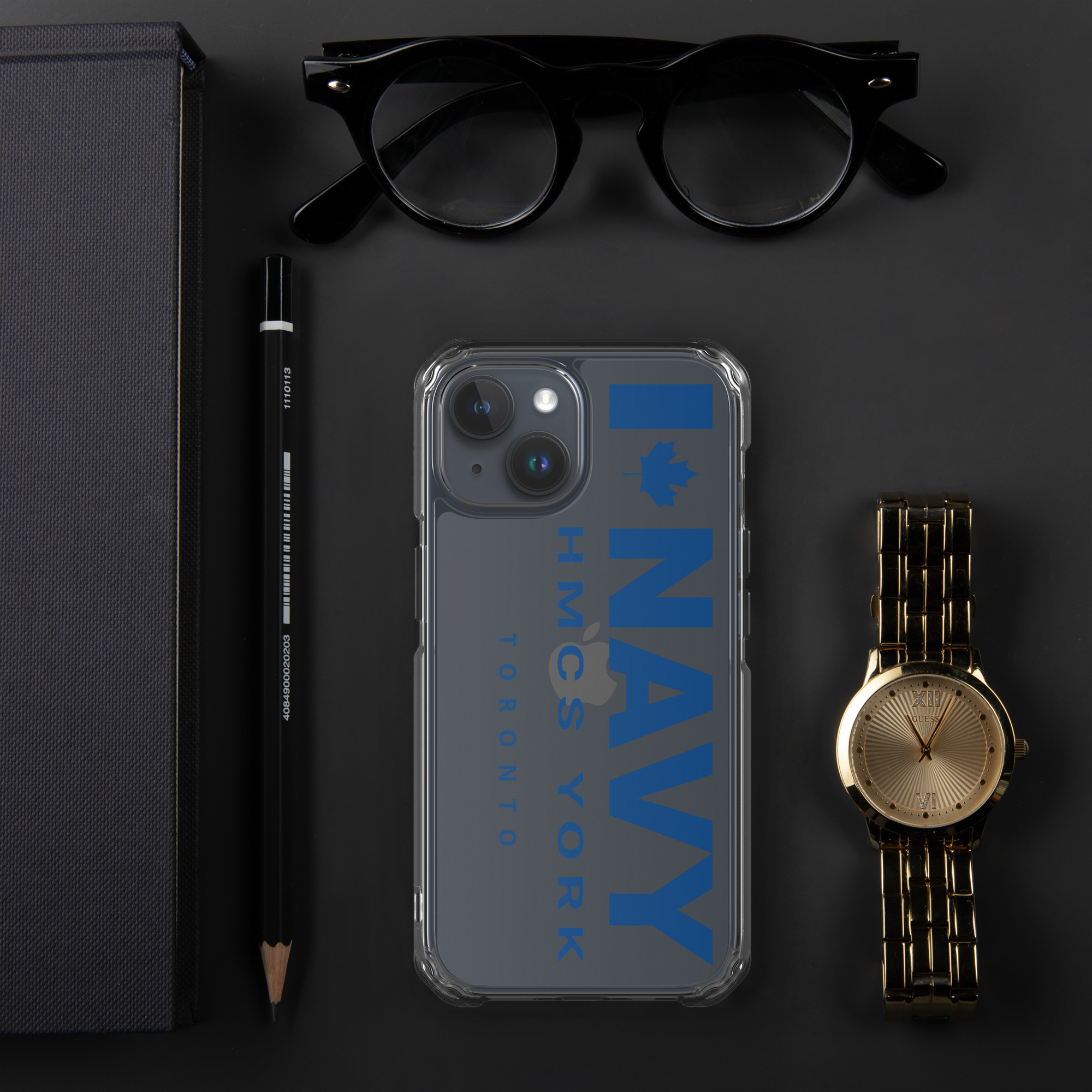 NAVY HMCS YORK Clear Case for iPhone® (Blue Text) - Image 52