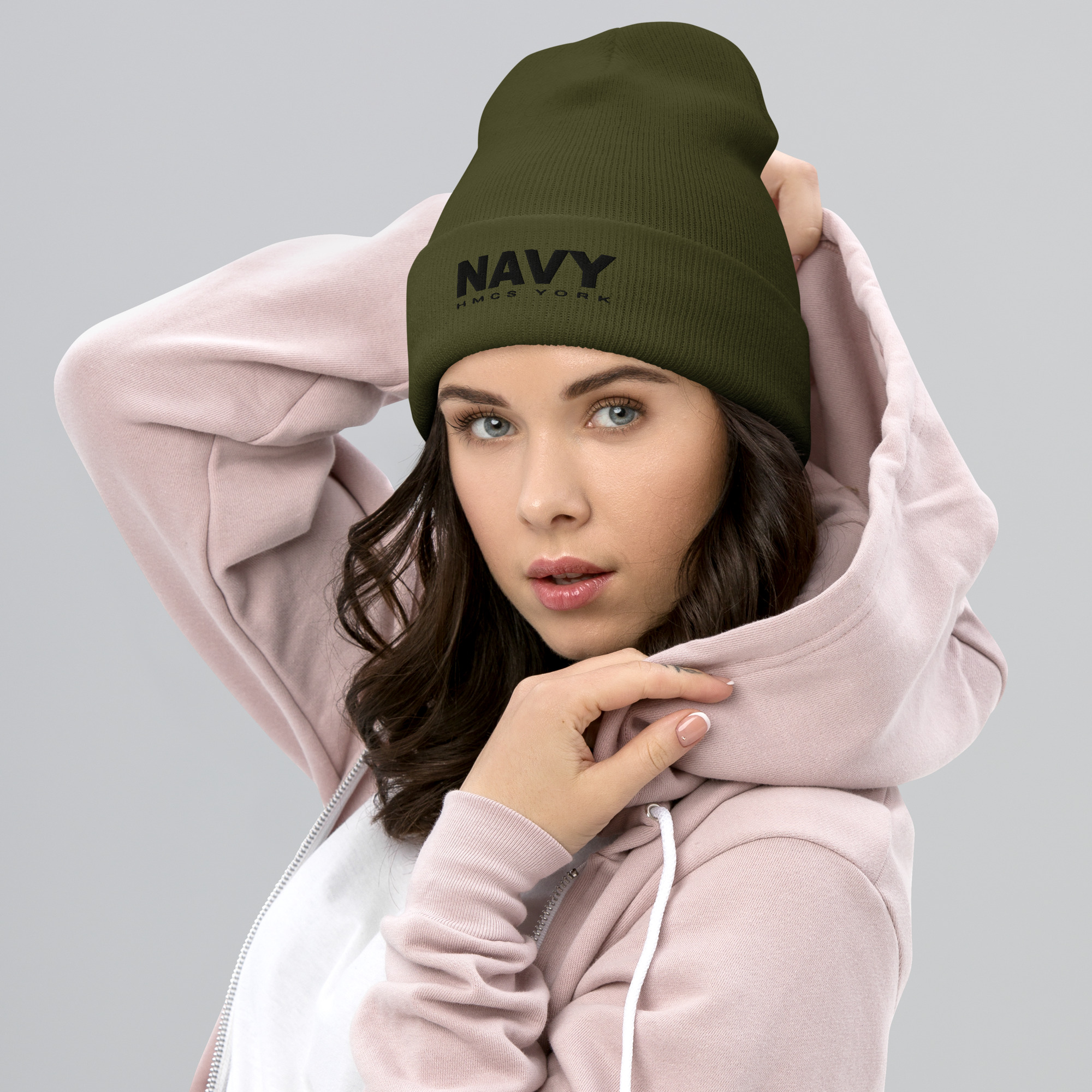 NAVY HMCS YORK Cuffed Beanie (Black Thread) - Image 5