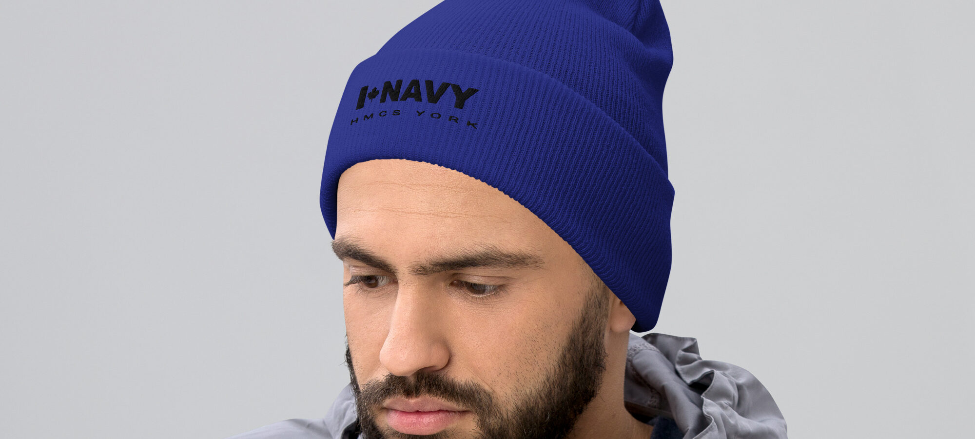 CDN NAVY HMCS YORK Cuffed Beanie (Black Thread)