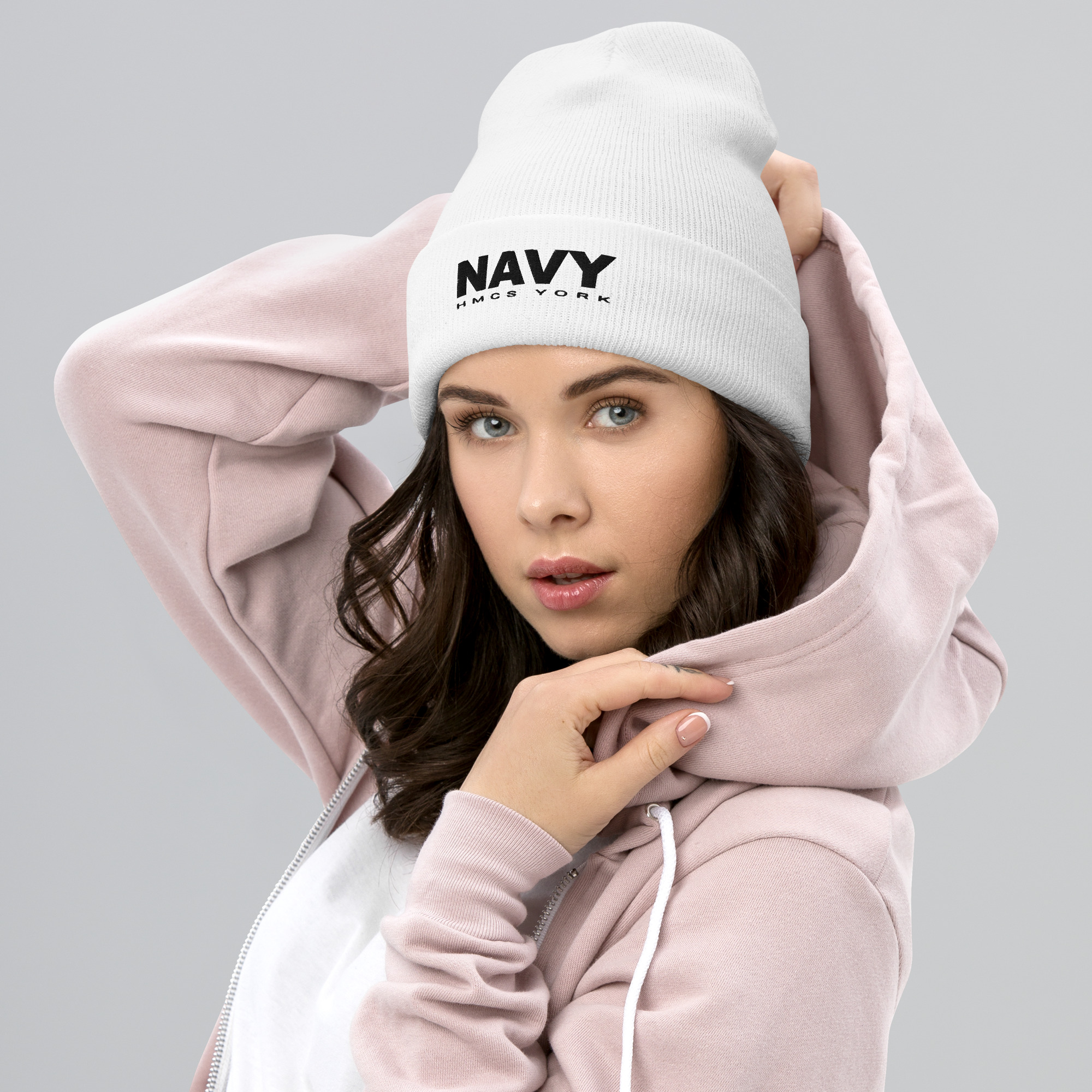 NAVY HMCS YORK Cuffed Beanie (Black Thread) - Image 8