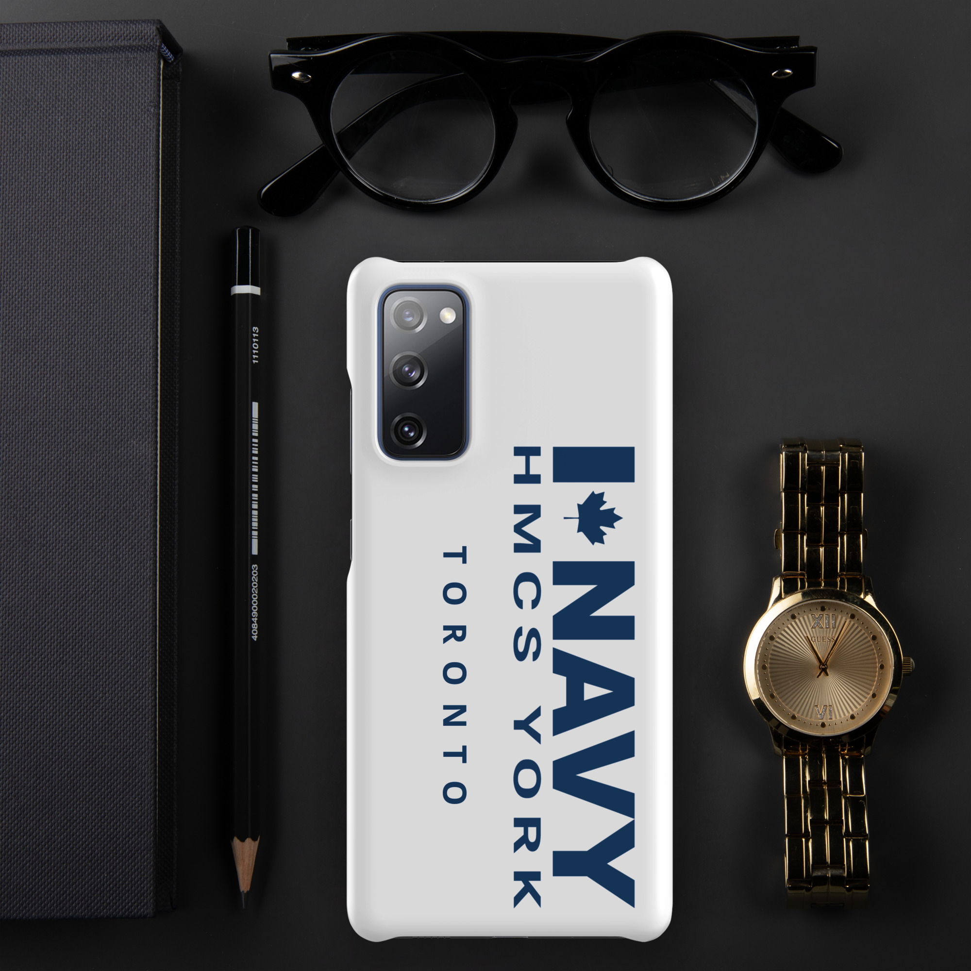 Navy HMCS YORK Snap case for Samsung® (Blue Text)