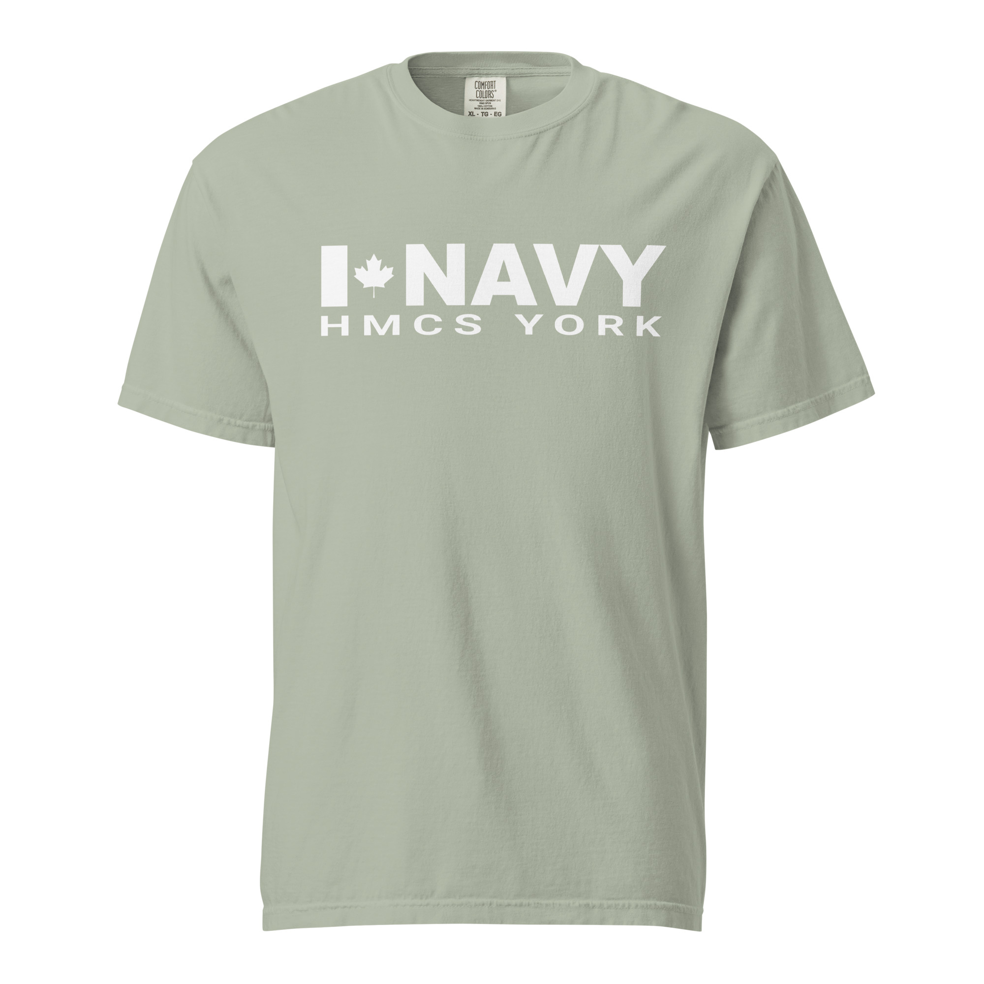 CDN NAVY HMCS YORK Unisex garment-dyed heavyweight t-shirt (White Text) - Image 8