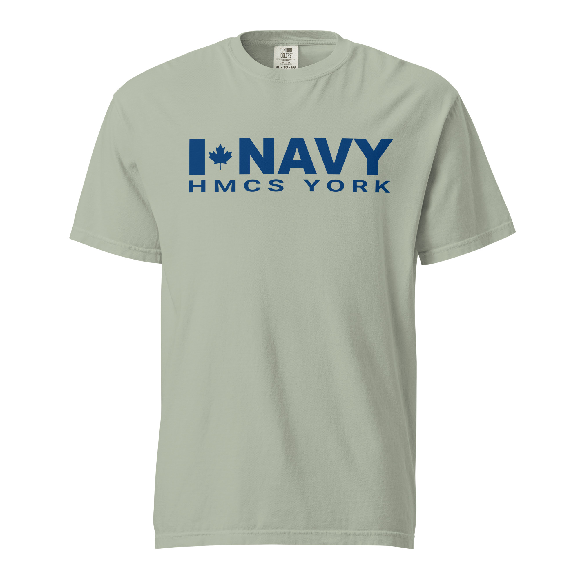CDN NAVY HMCS YORK Unisex garment-dyed heavyweight t-shirt (Blue Text) - Image 6