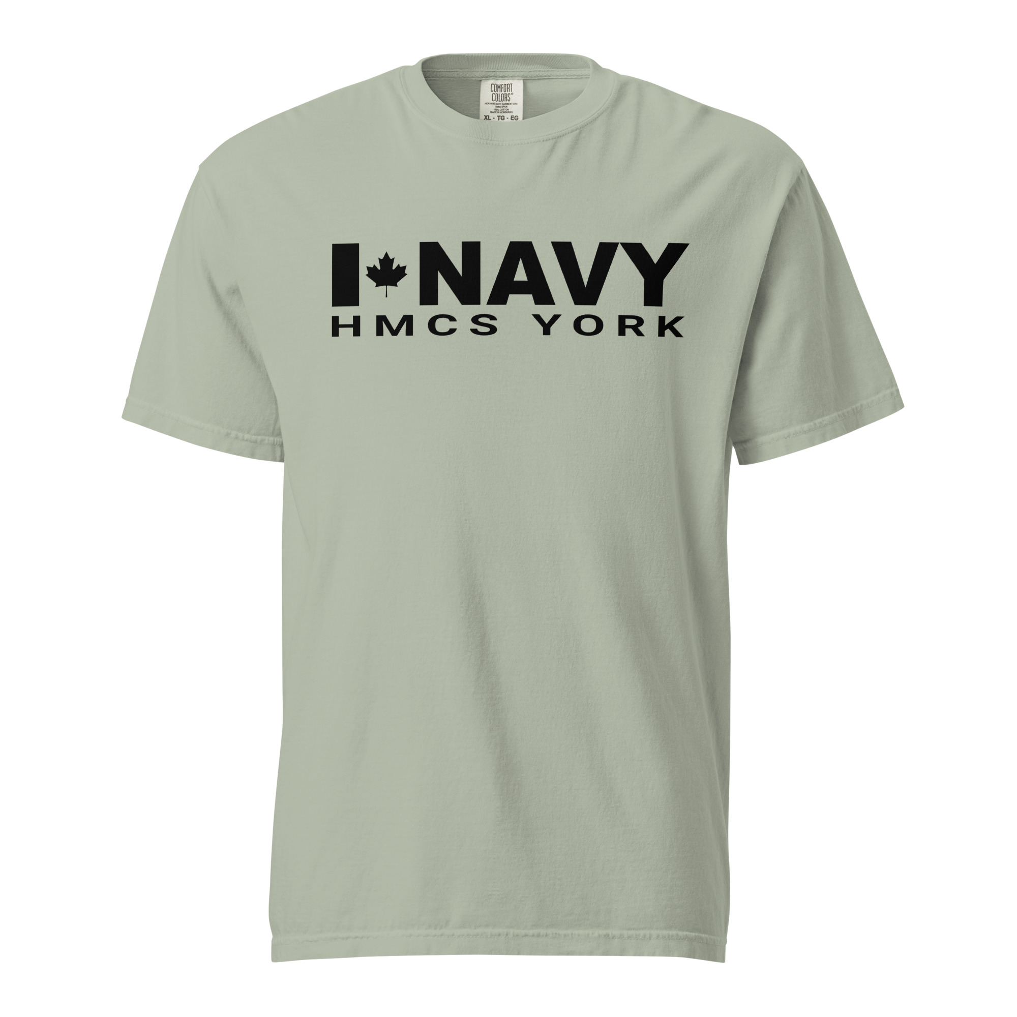 CDN NAVY HMCS YORK Unisex garment-dyed heavyweight t-shirt (Black Text)
