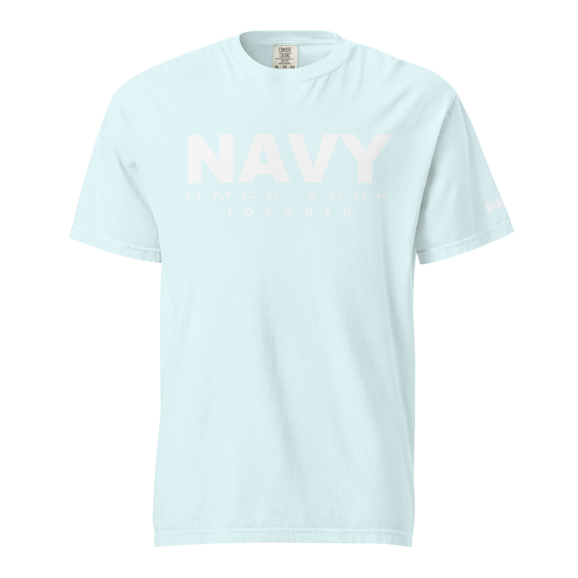 NAVY HMCS YORK Unisex garment-dyed heavyweight t-shirt (White Text) - Image 25