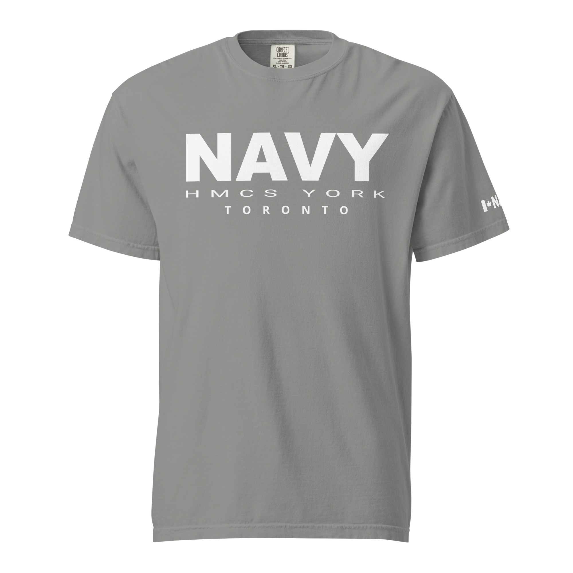 NAVY HMCS YORK Unisex garment-dyed heavyweight t-shirt (White Text) - Image 13