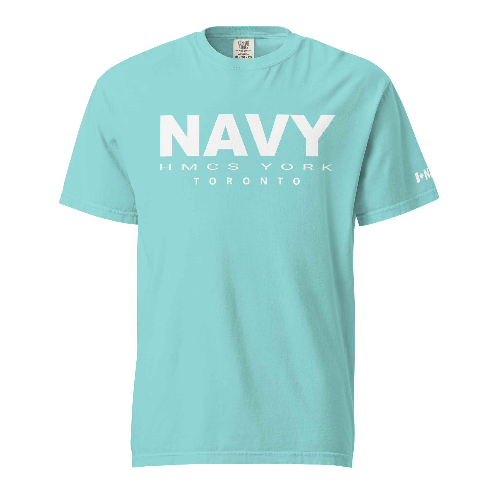 NAVY HMCS YORK Unisex garment-dyed heavyweight t-shirt (White Text) - Image 21