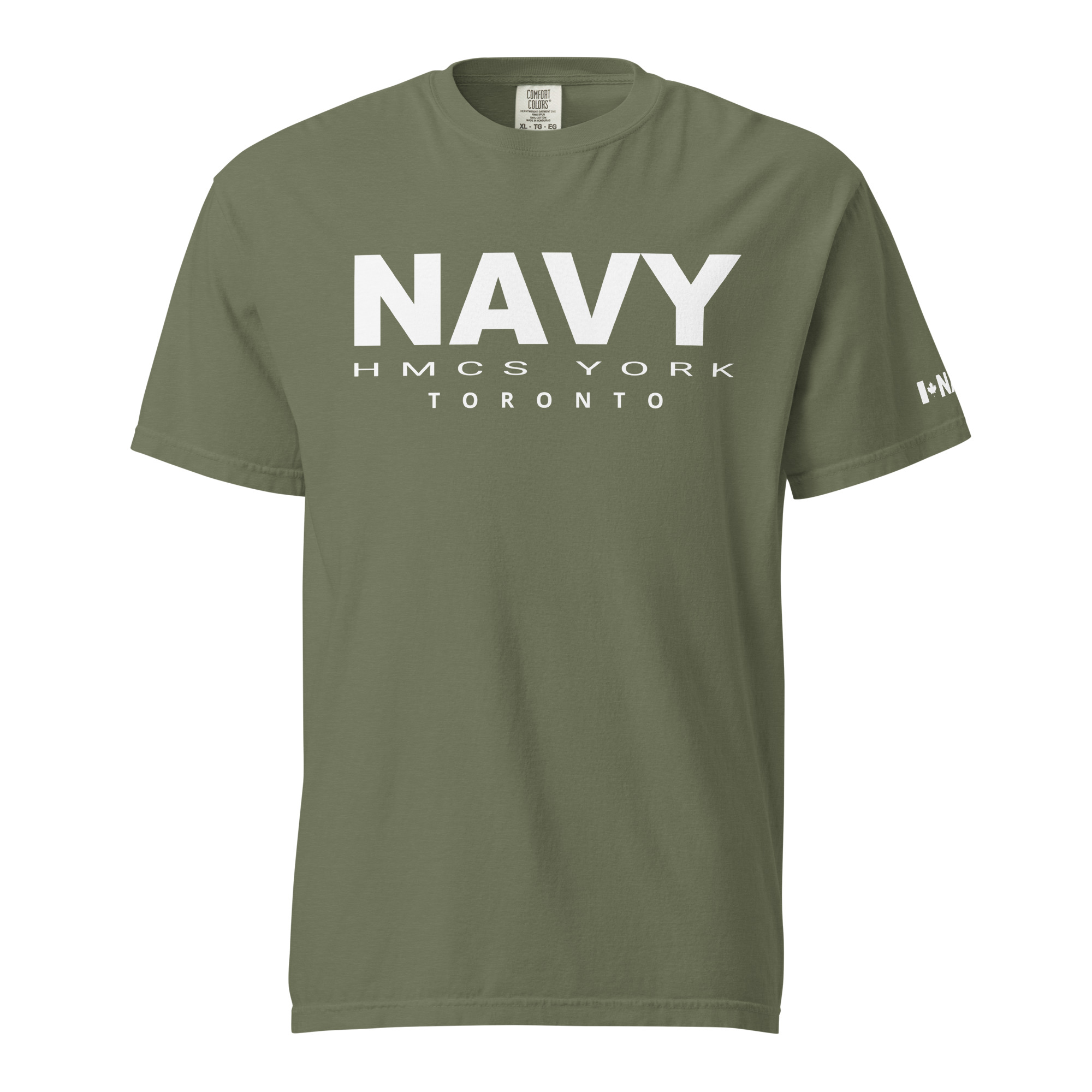 NAVY HMCS YORK Unisex garment-dyed heavyweight t-shirt (White Text) - Image 10