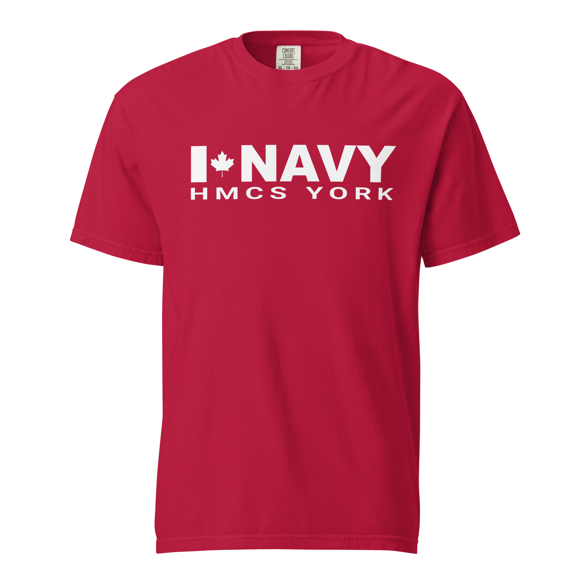 CDN NAVY HMCS YORK Unisex garment-dyed heavyweight t-shirt (White Text) - Image 3