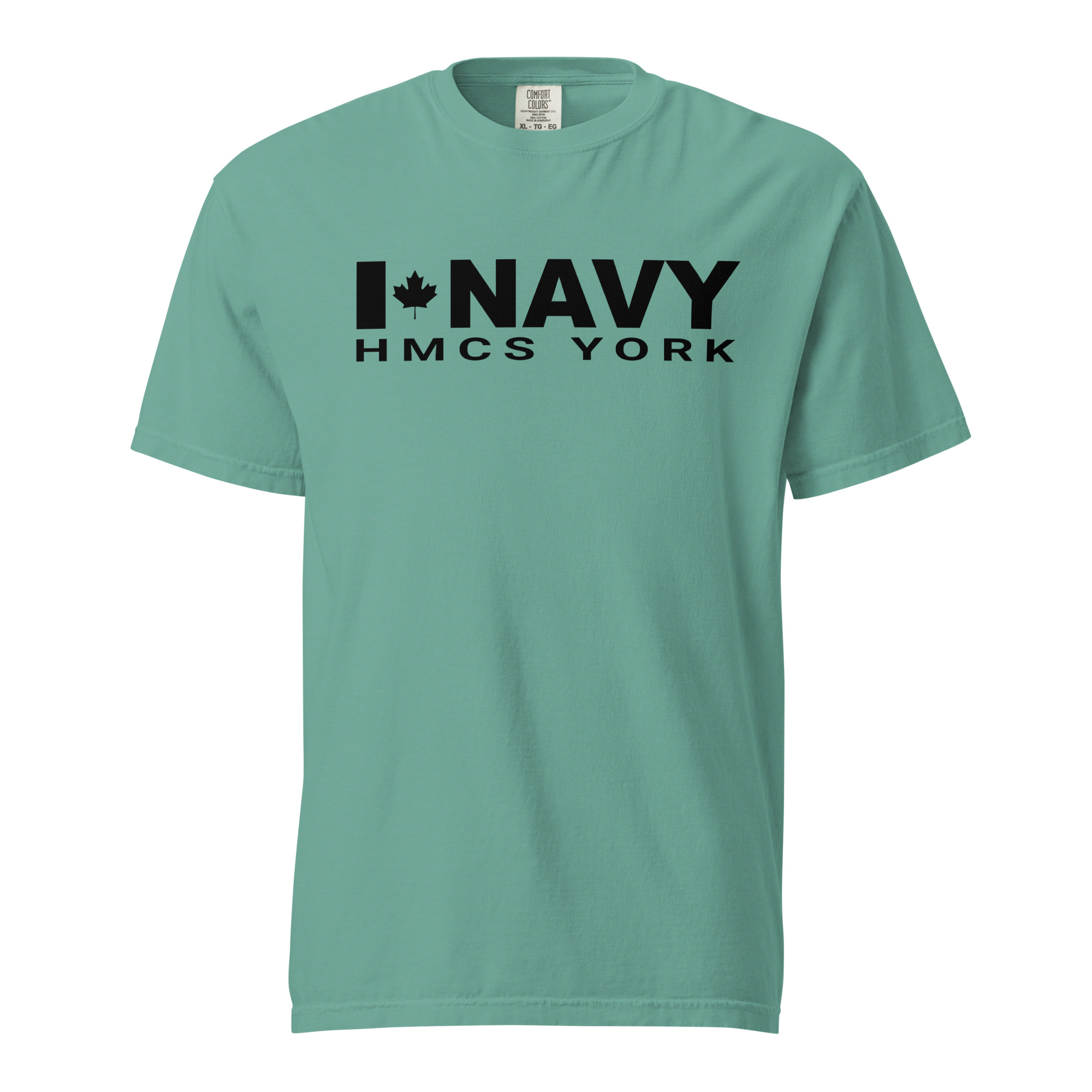 CDN NAVY HMCS YORK Unisex garment-dyed heavyweight t-shirt (Black Text) - Image 7