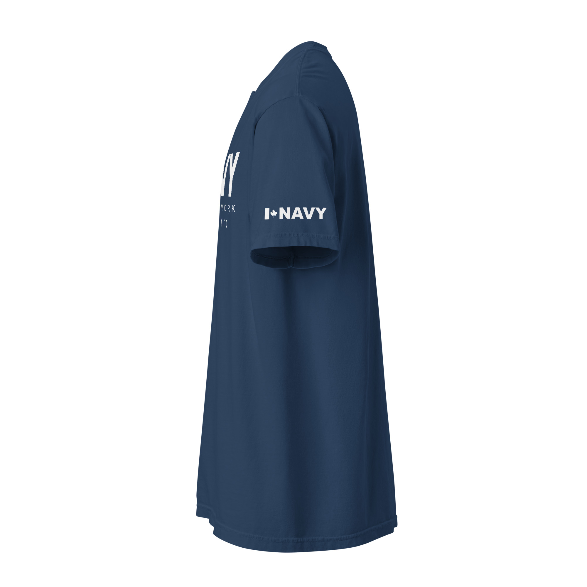 NAVY HMCS YORK Unisex garment-dyed heavyweight t-shirt (White Text) - Image 7