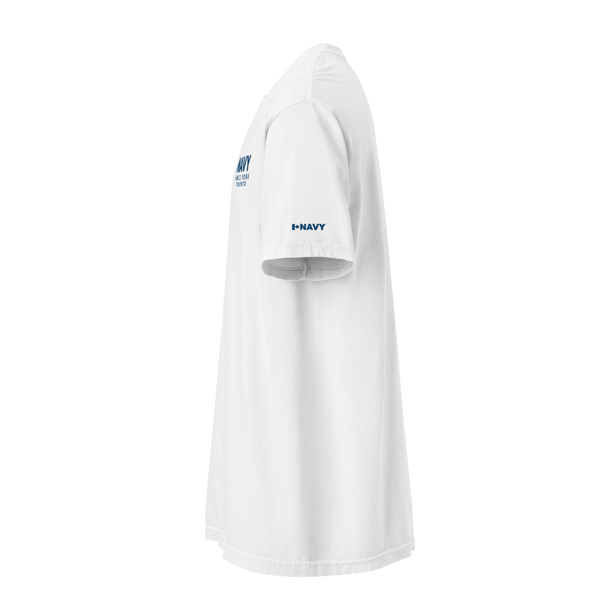 Embroidered HMCS YORK NAVY Unisex garment-dyed heavyweight t-shirt (Blue Thread) - Image 18