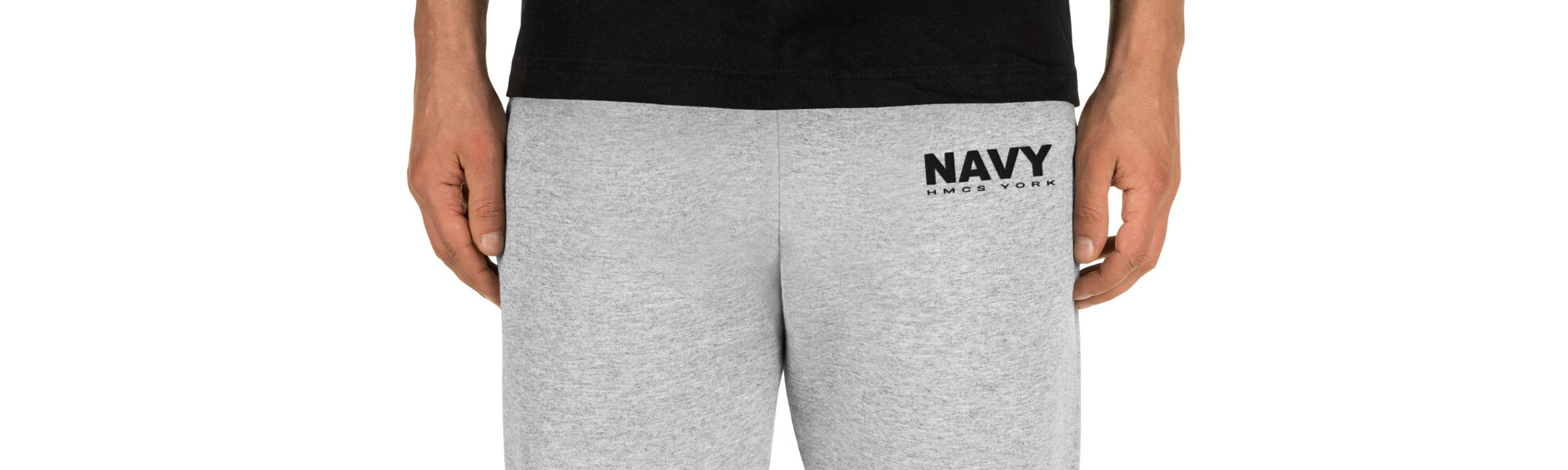 Embroidered NAVY HMCS YORK Unisex Joggers (Black Thread) - Athletic Heather, L