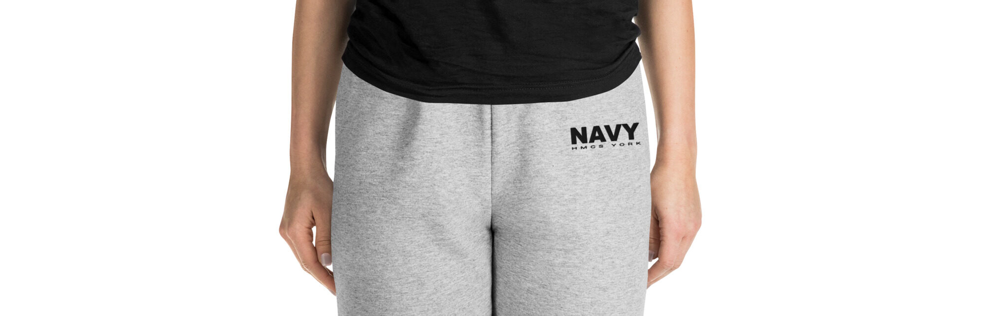 Embroidered HMCS YORK NAVY Unisex Joggers (Black Thread)