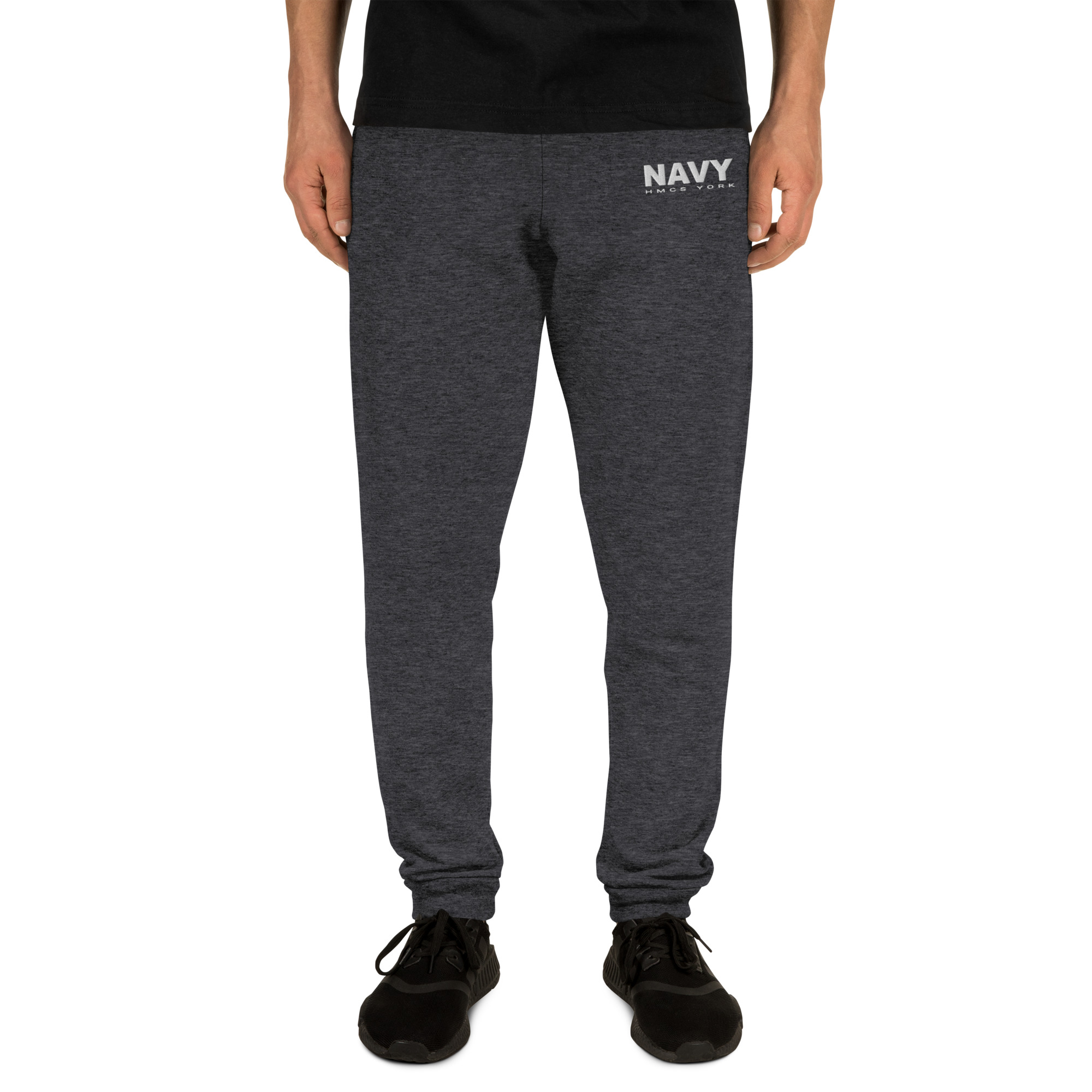 Embroidered NAVY HMCS YORK Unisex Joggers (White Thread) - Image 5