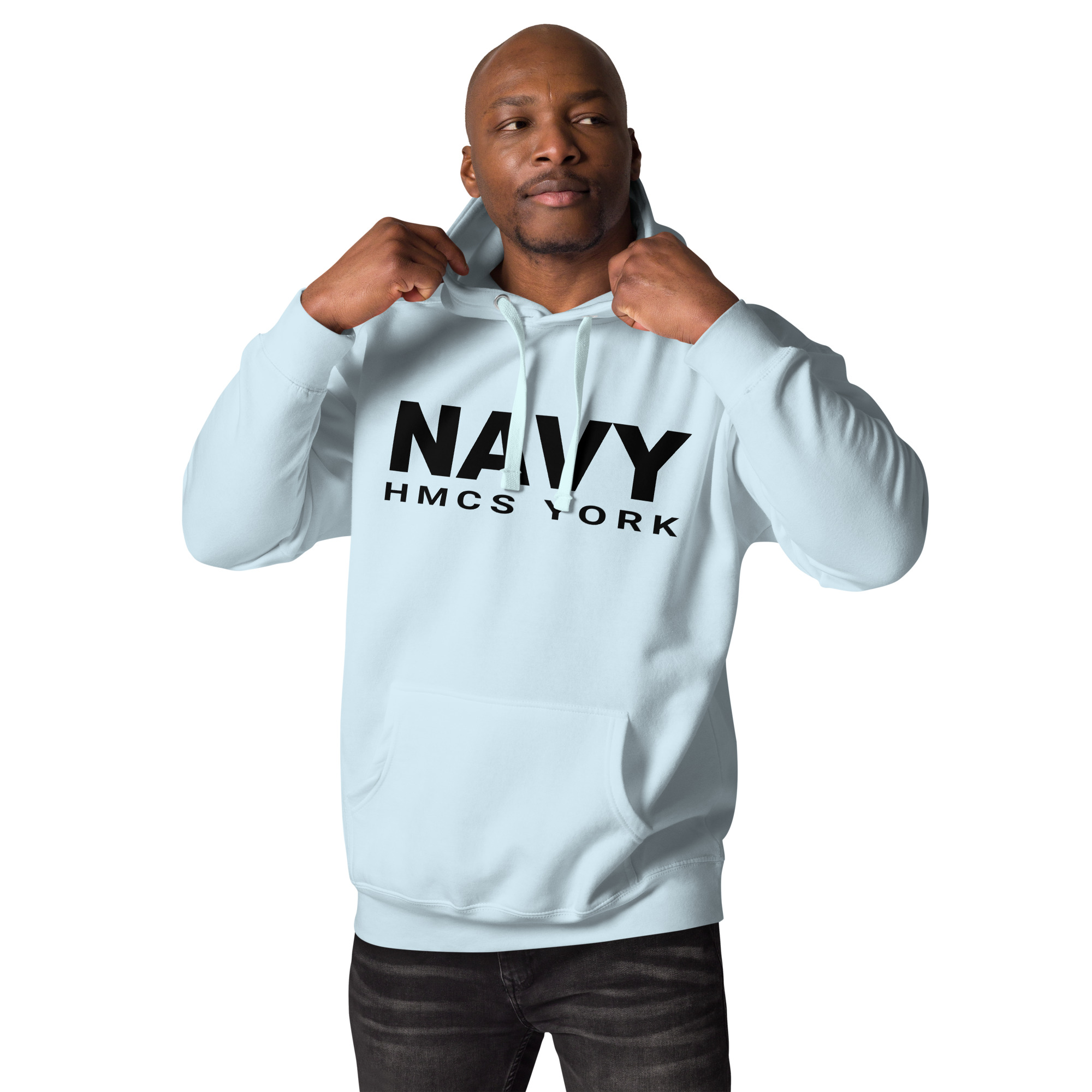 NAVY HMCS YORK Unisex Hoodie (Black Font) - Image 9