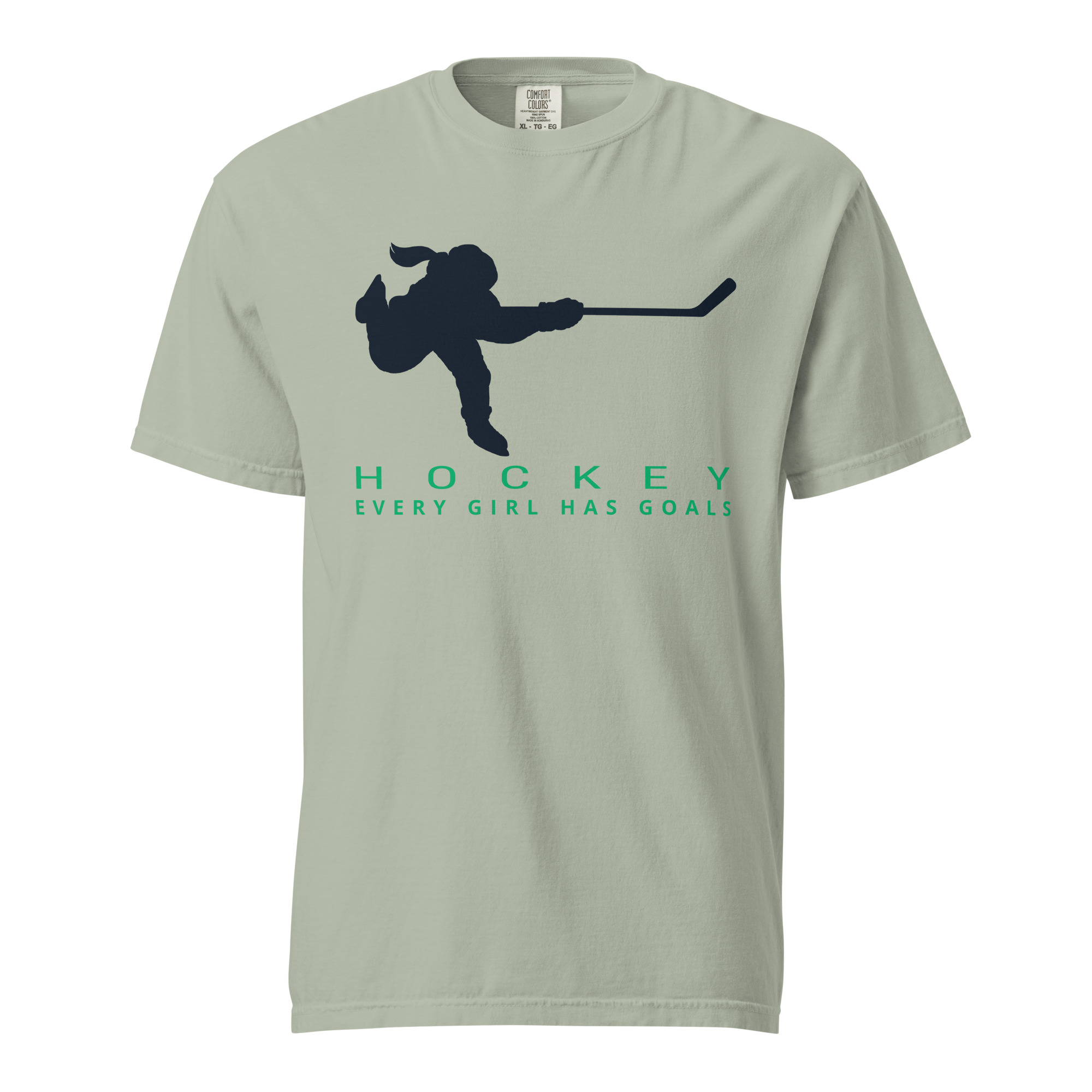 HOCKEY Every Girl Has Goals (Blue & Green Edition) Unisex garment-dyed heavyweight t-shirt - Image 9