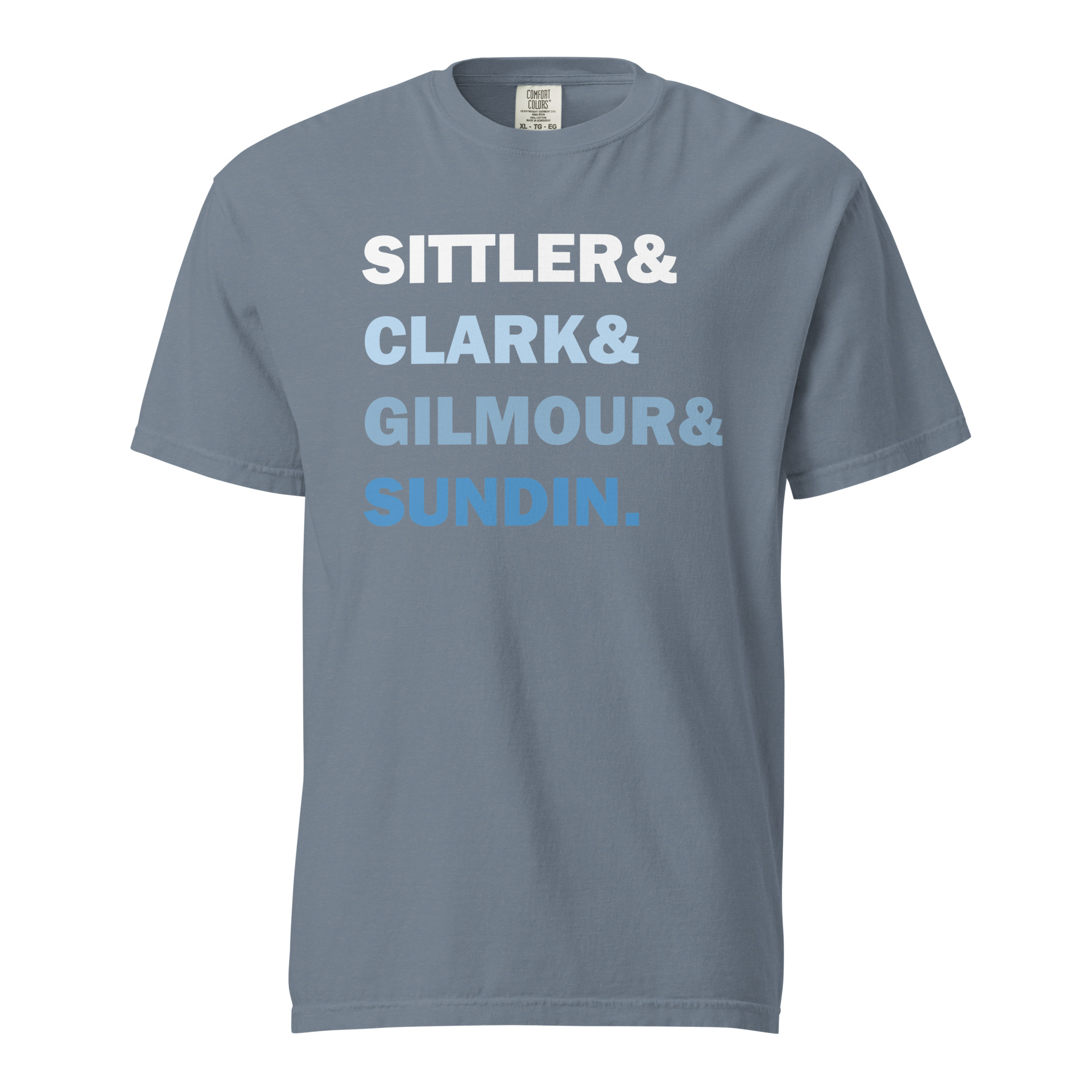 SITTLER&CLARK&GILMOUR&SUNDIN (Blue & White Edition) Unisex garment-dyed heavyweight t-shirt - Image 4