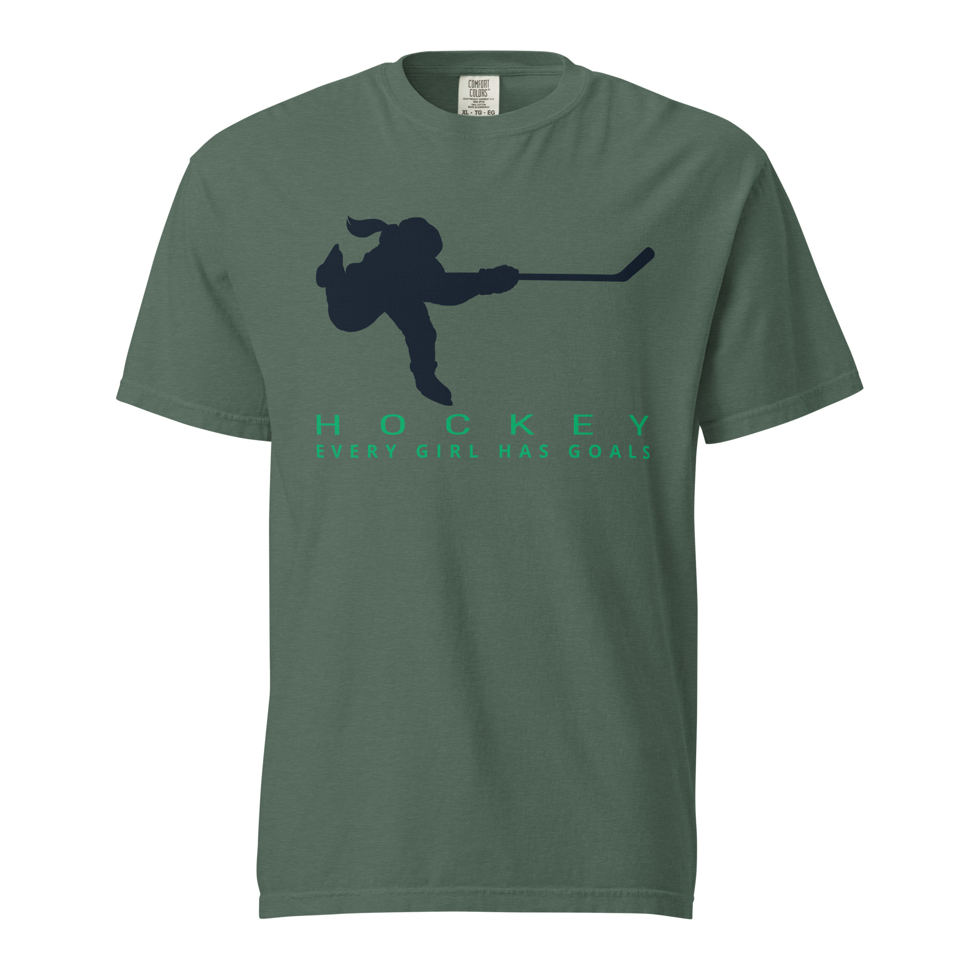 HOCKEY Every Girl Has Goals (Blue & Green Edition) Unisex garment-dyed heavyweight t-shirt - Image 5