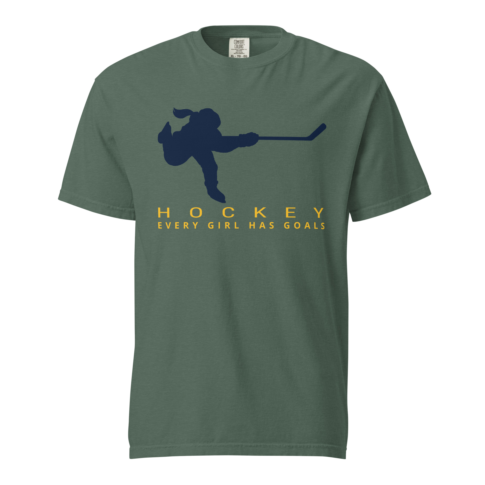 HOCKEY Every Girl Has Goals (Blue & Yellow Edition) Unisex garment-dyed heavyweight t-shirt - Image 5