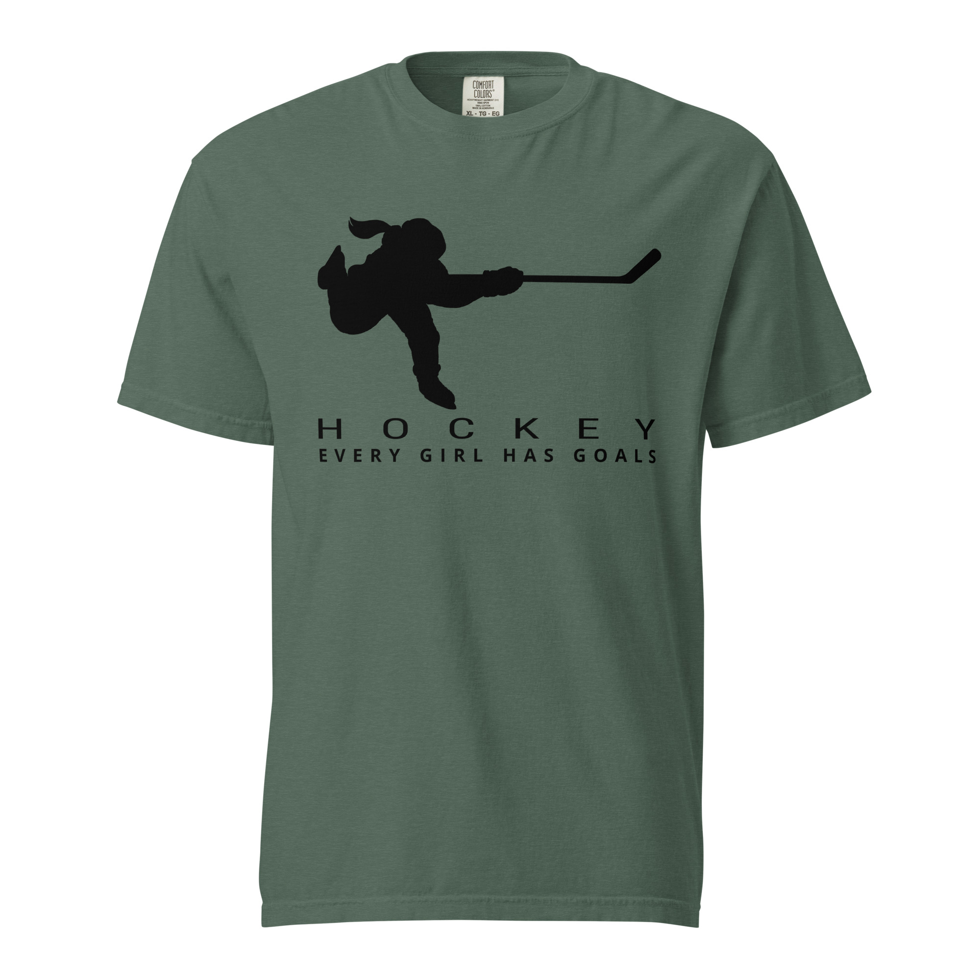 HOCKEY Every Girl Has Goals (Black) Unisex garment-dyed heavyweight t-shirt