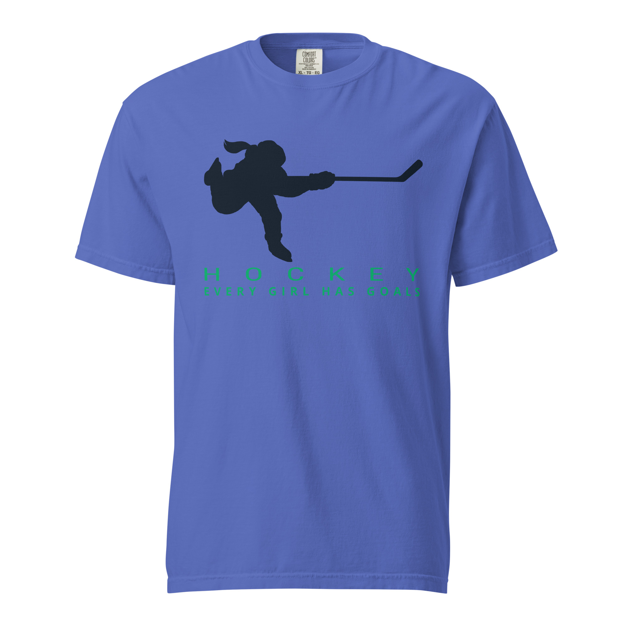 HOCKEY Every Girl Has Goals (Blue & Green Edition) Unisex garment-dyed heavyweight t-shirt - Image 6