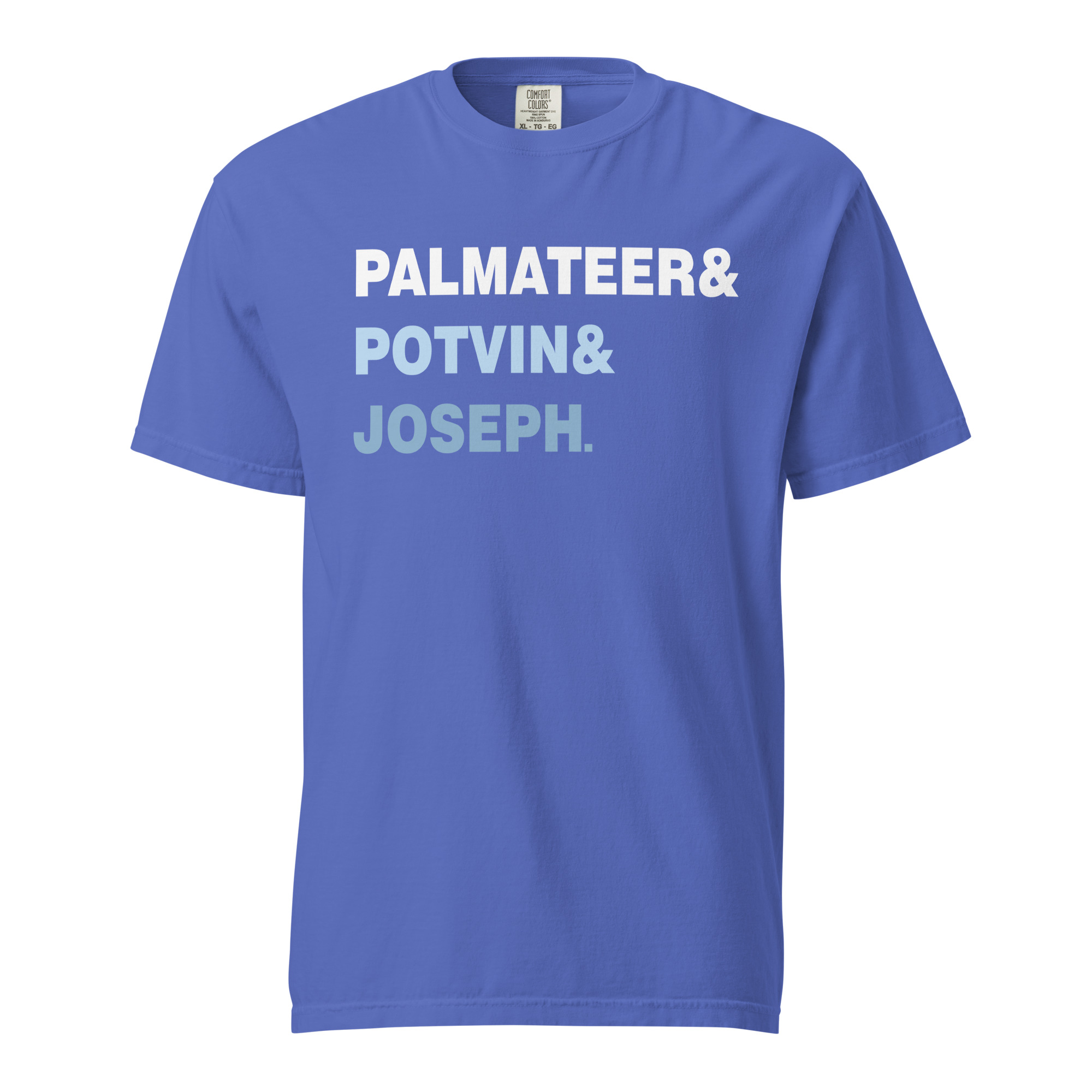 PALMATEER&POTVIN&JOSEPH (Blue & White Edition)Unisex garment-dyed heavyweight t-shirt - Image 4