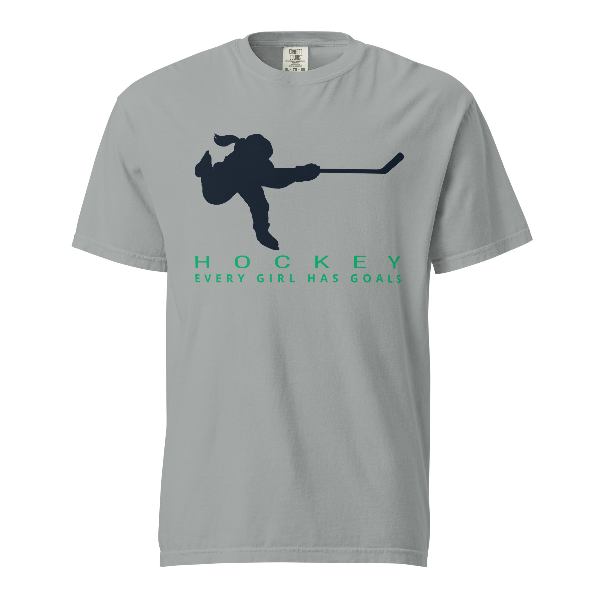 HOCKEY Every Girl Has Goals (Blue & Green Edition) Unisex garment-dyed heavyweight t-shirt - Image 8