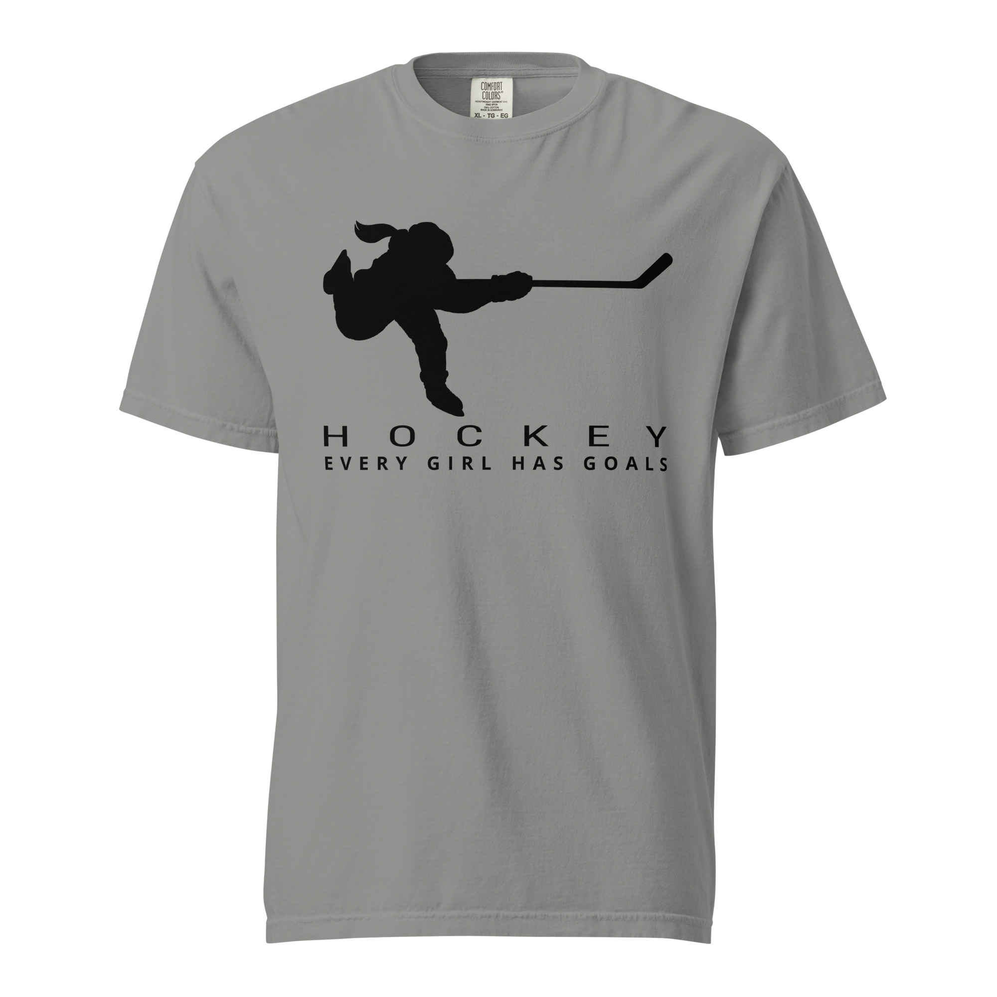 HOCKEY Every Girl Has Goals (Black) Unisex garment-dyed heavyweight t-shirt - Image 4
