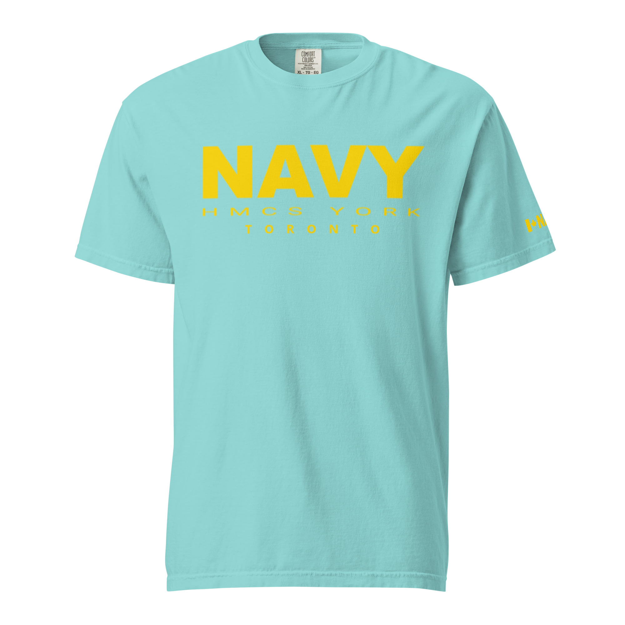 NAVY HMCS YORK Unisex garment-dyed heavyweight t-shirt (Yellow Text) - Image 23