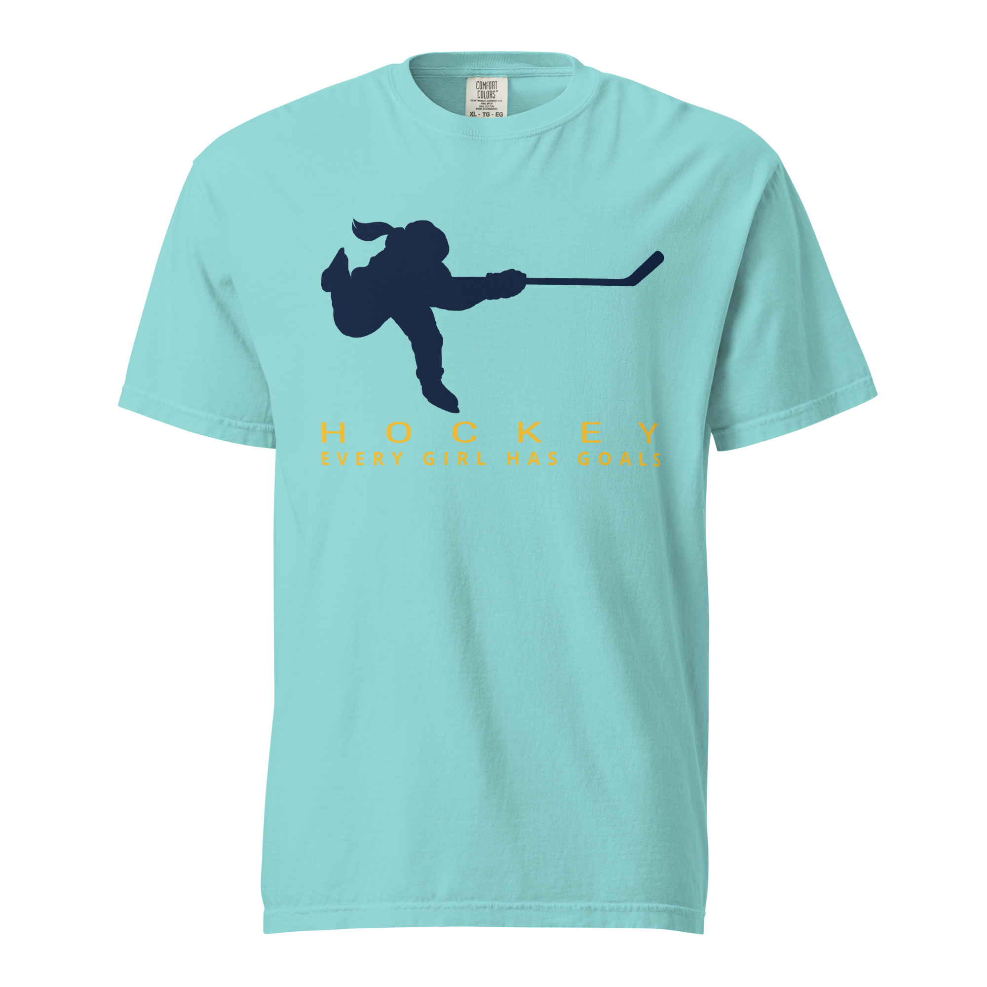 HOCKEY Every Girl Has Goals (Blue & Yellow Edition) Unisex garment-dyed heavyweight t-shirt - Image 10