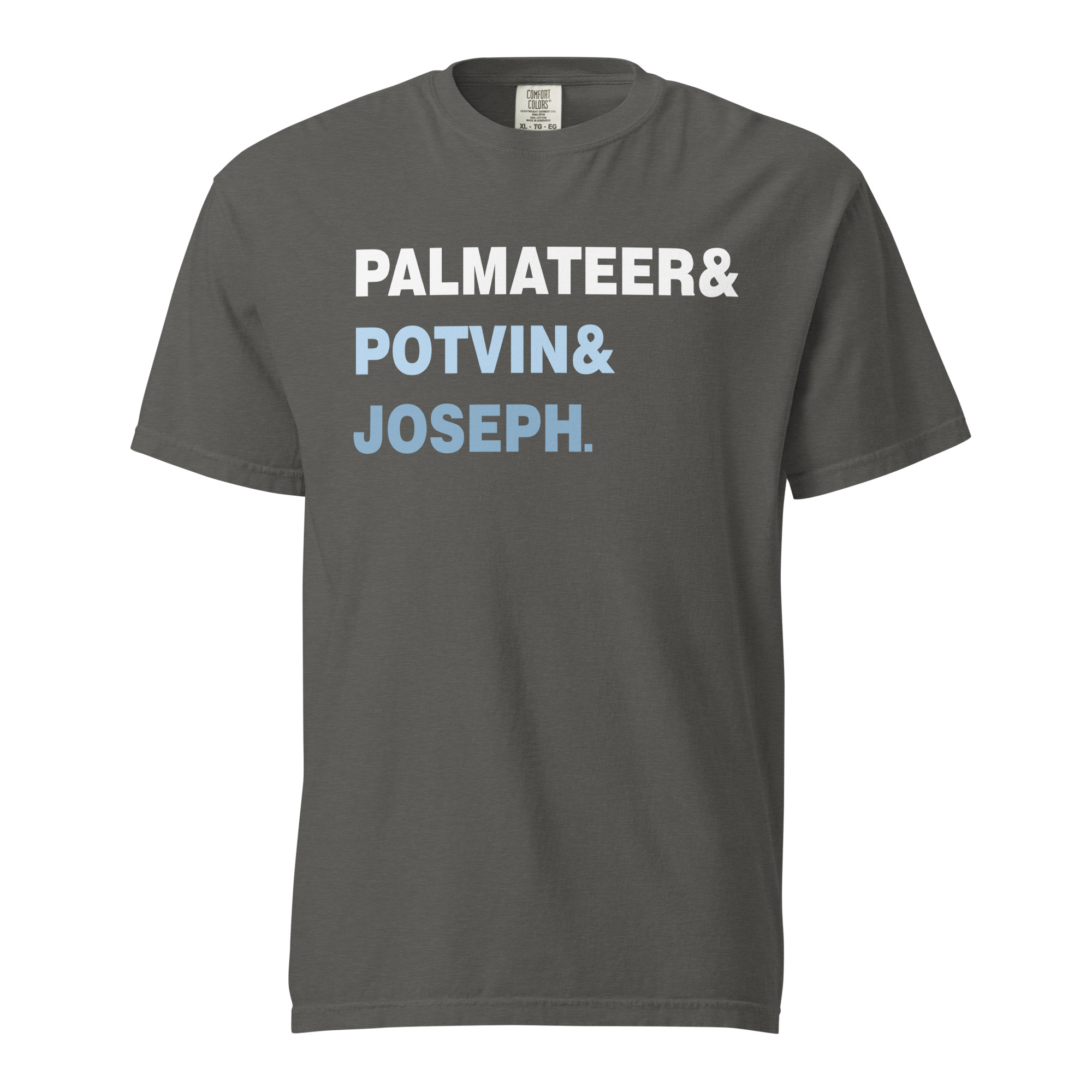 PALMATEER&POTVIN&JOSEPH (Blue & White Edition)Unisex garment-dyed heavyweight t-shirt - Image 3
