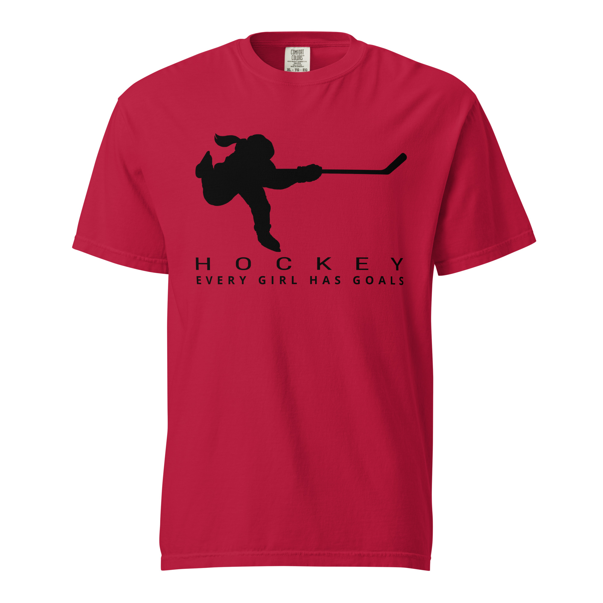 HOCKEY Every Girl Has Goals (Black) Unisex garment-dyed heavyweight t-shirt - Image 2